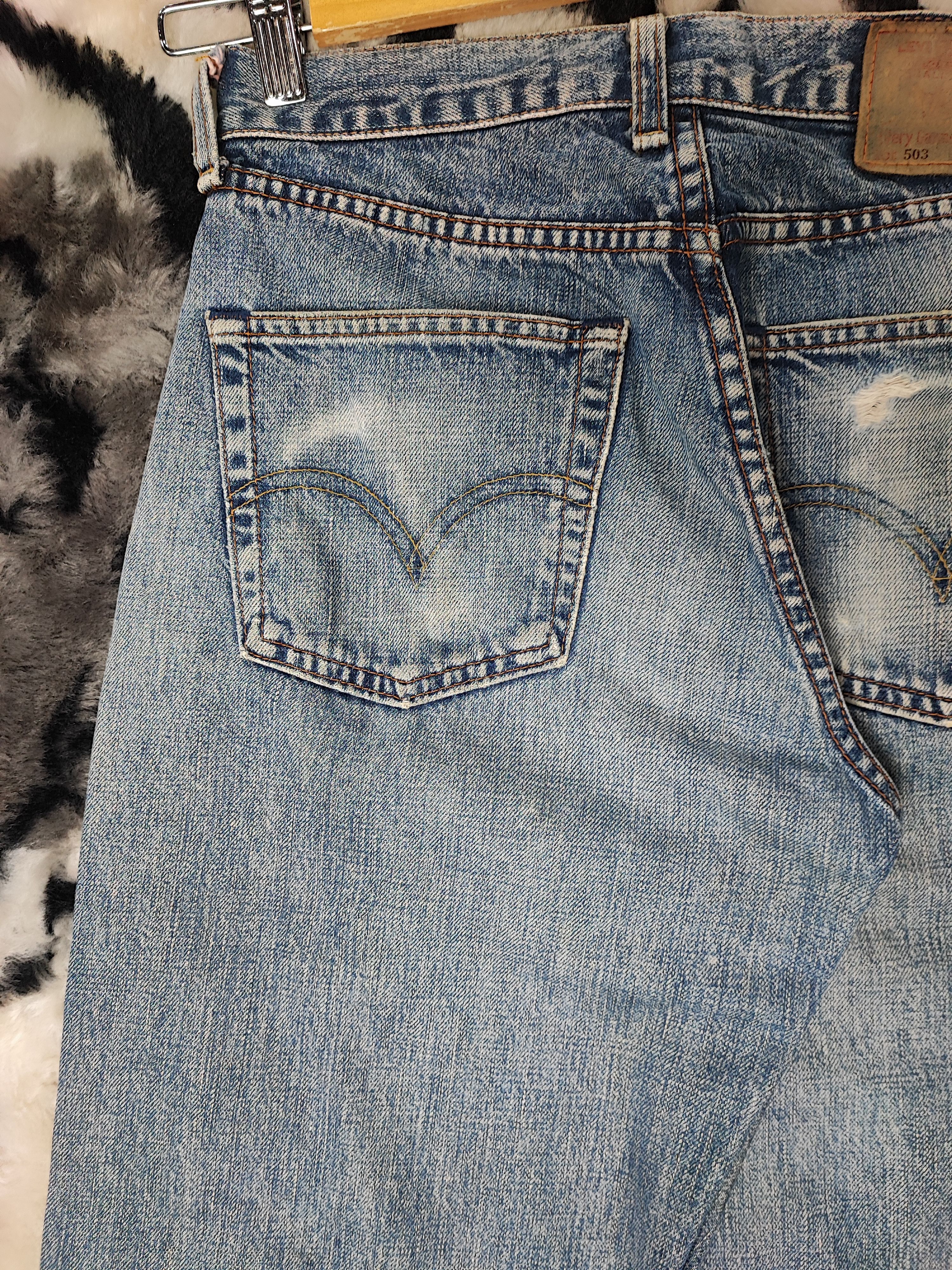 Levi's Vintage Clothing Vintage 90s 503 Levi's distressed selvedge jeans Size US 28 / EU 44 - 15 Thumbnail