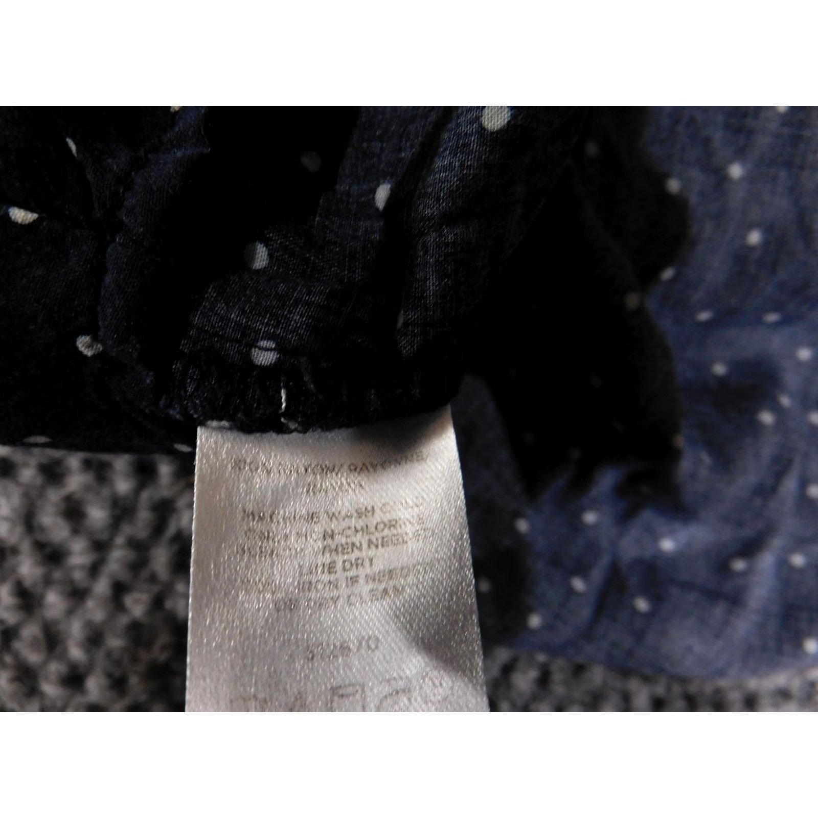 Loft LOFT Blouse Womens XS Blue Polka Dot 100% Cotton Henley Long Sleeve Basic Top Size XS / US 0-2 / IT 36-38 - 7 Thumbnail