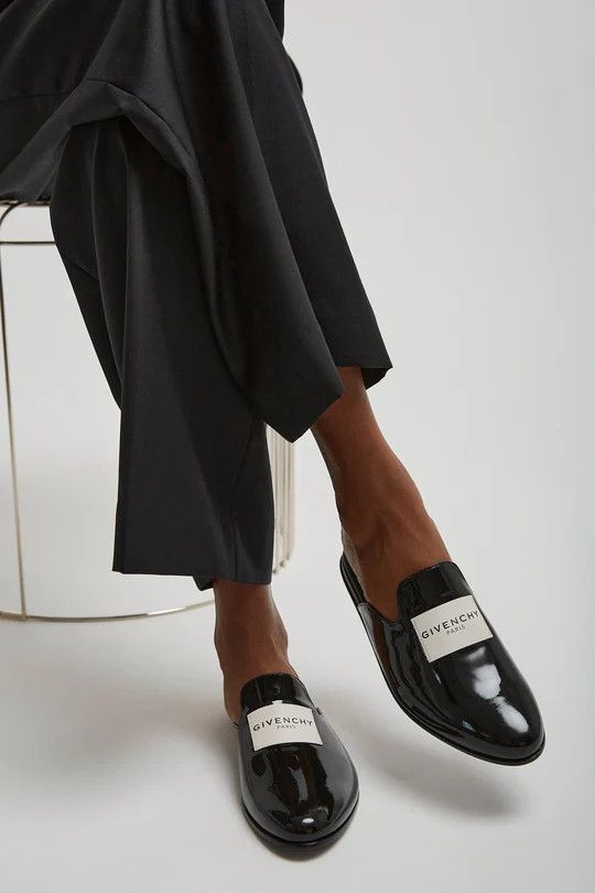 Givenchy os11x1225 Label Flat Mules in Black Size US 9.5 / IT 39.5 - 2 Thumbnail