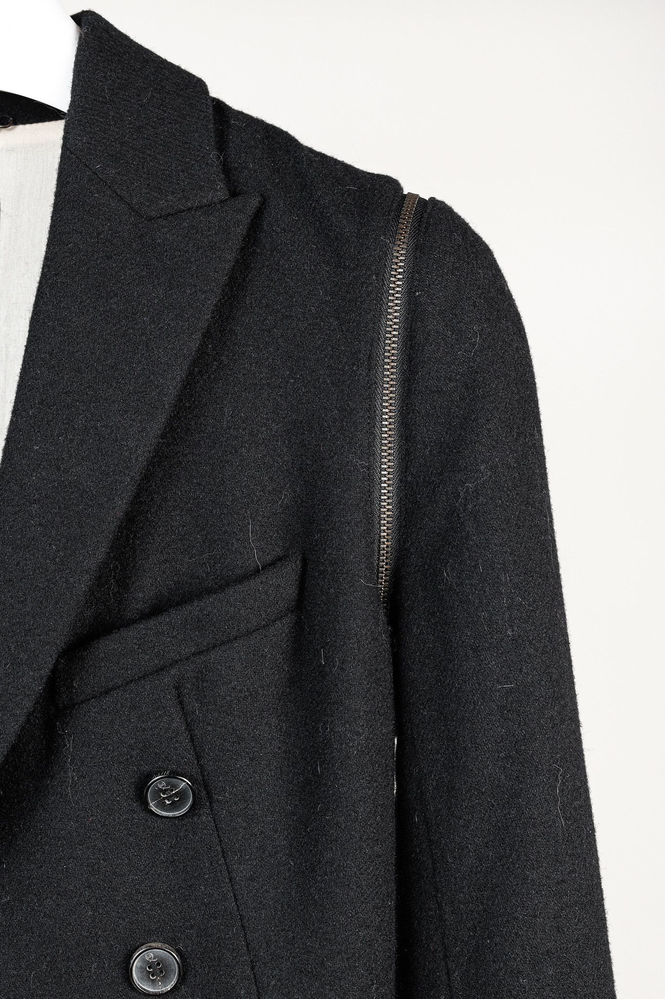 McQ Alexander McQueen McQ Alexander McQueen Black Wool Zippered Tail Coat Size S / US 4 / IT 40 - 6 Thumbnail