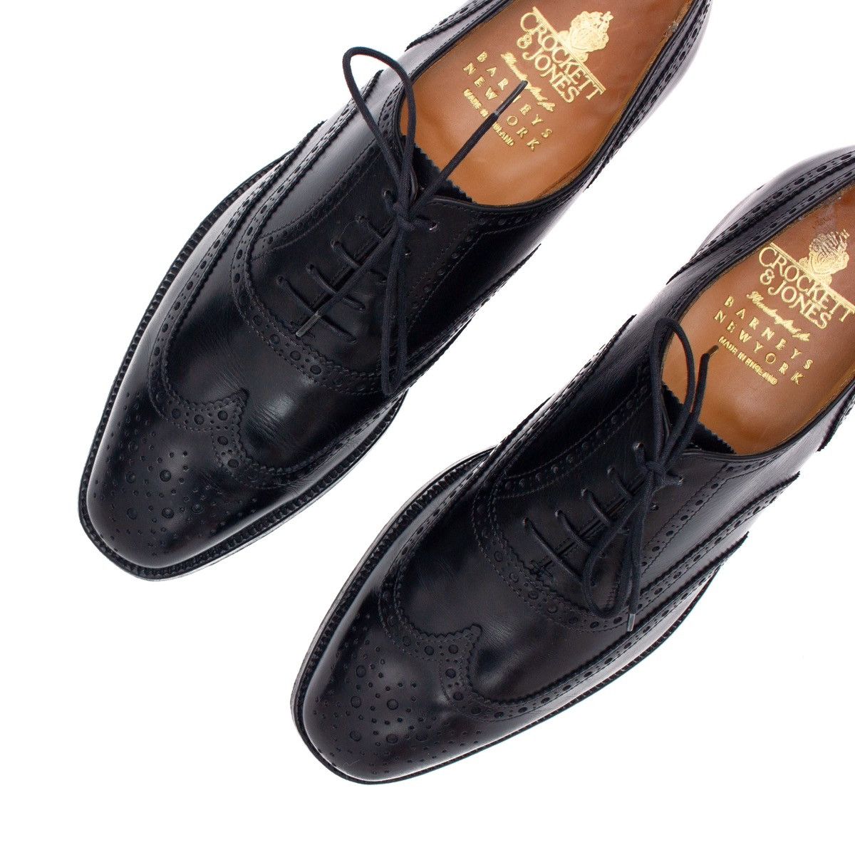 Crockett & Jones 875$ Crockett & Jones Barneys NY Black Leather Brogues US8 Size US 8 / EU 41 - 2 Thumbnail