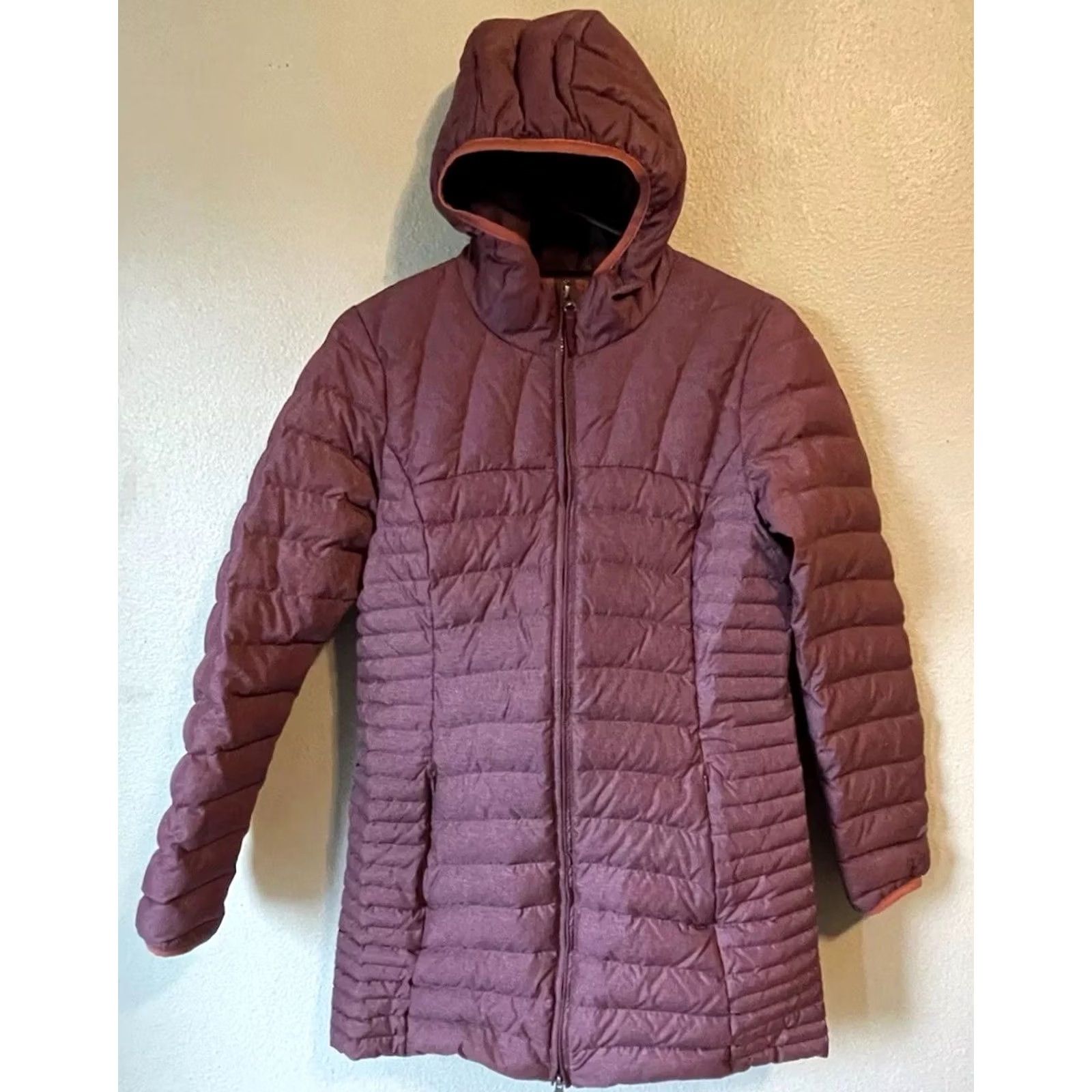 Eddie Bauer Eddie Bauer Womens M Down Fill Quilted Puffer Jacket Burgundy Maroon - Ex-New - Vintage No Holes Size M / US 6-8 / IT 42-44 - 2 Thumbnail