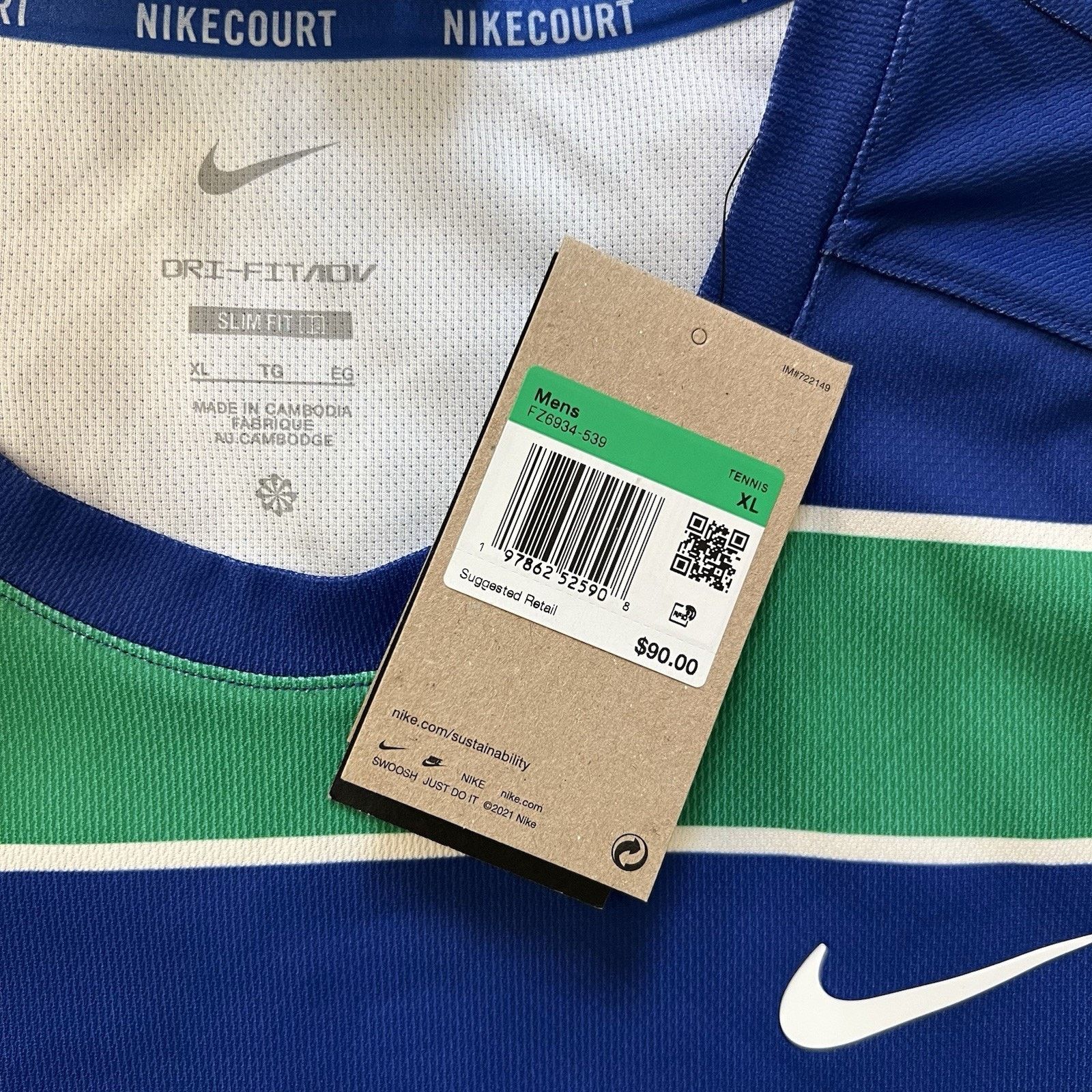 Nike Nike Court Advantage Dri-fit ADV Tennis Shirt Tee Men's XL Size XL / US 12-14 / IT 48-50 - 7 Thumbnail