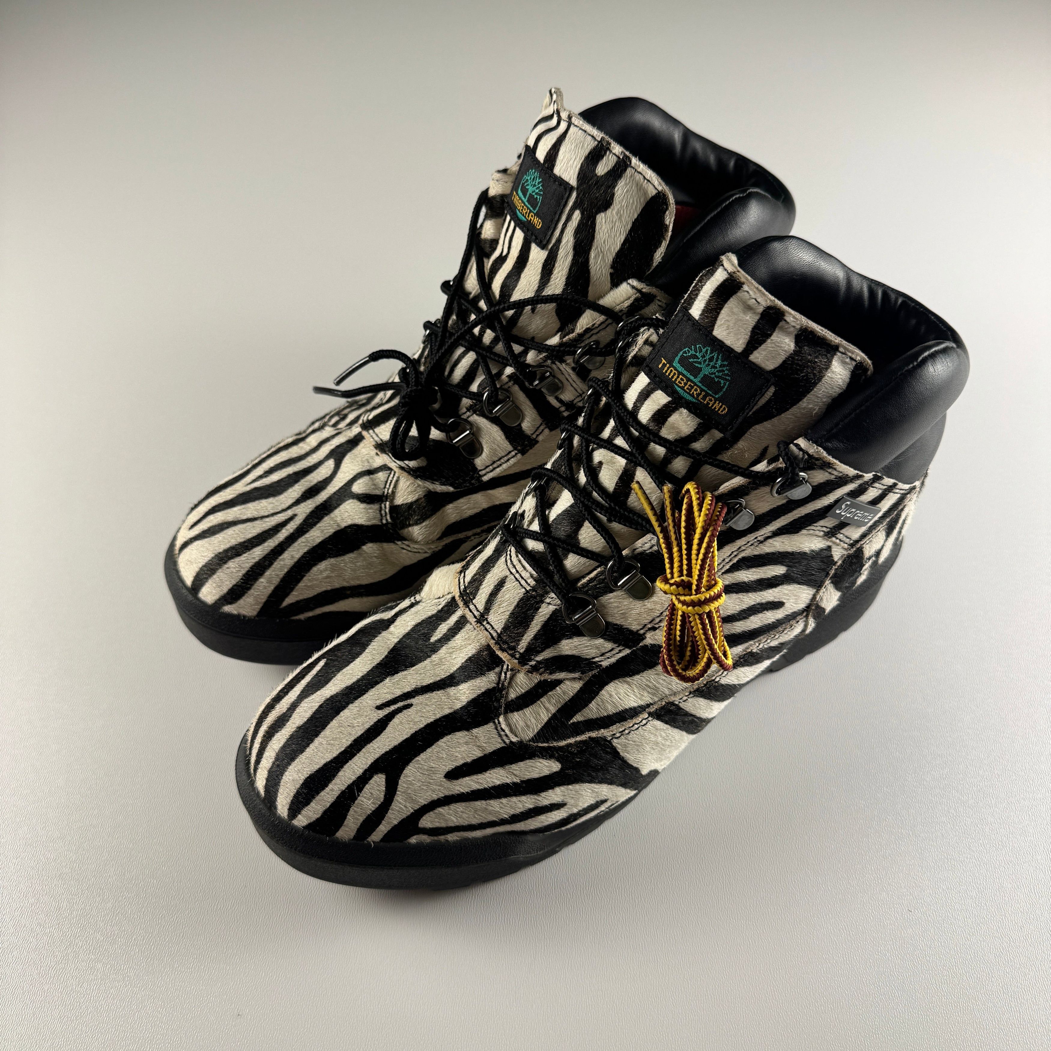 Supreme × Timberland Supreme Timberland Field Boot Mid Zebra | Grailed