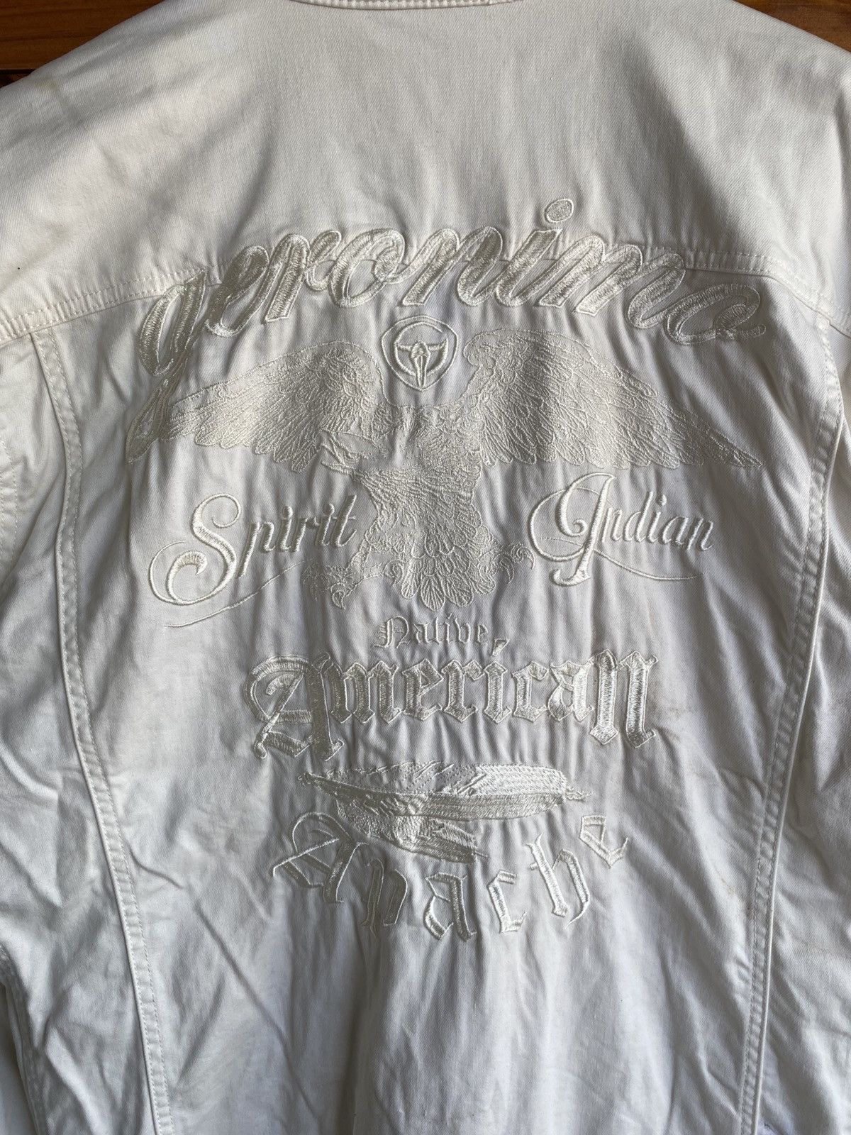 Japanese Brand Vintage Geronimo Chief U.S.A. White Embroidered Jacket Nativ Size US S / EU 44-46 / 1 - 13 Thumbnail