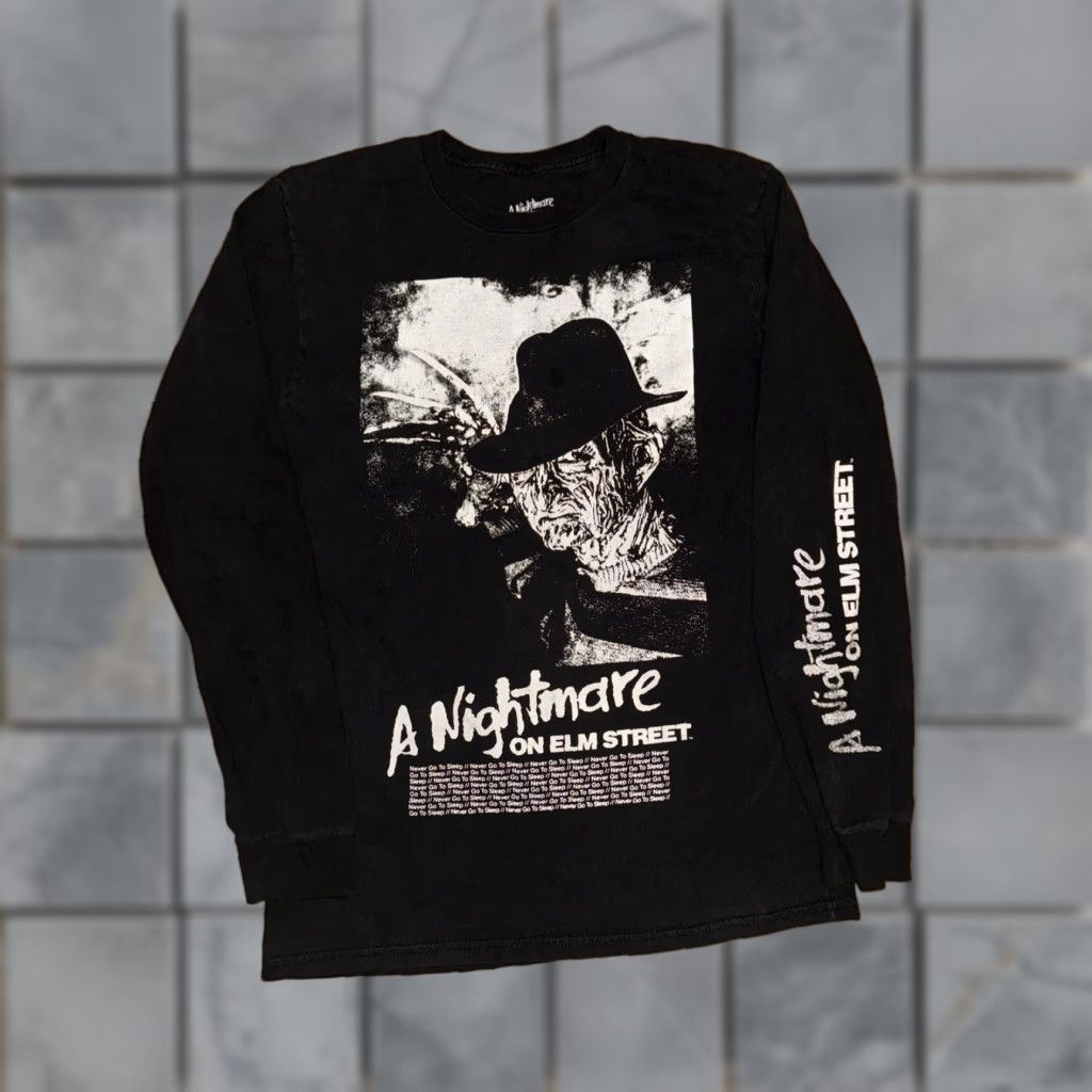 Vintage VINTAGE A Nightmare On Elm Street Long Sleeve Shirt M Black Elm Street Freddy Krueger Mens 19x27 Medium Size US M / EU 48-50 / 2 - 1 Thumbnail
