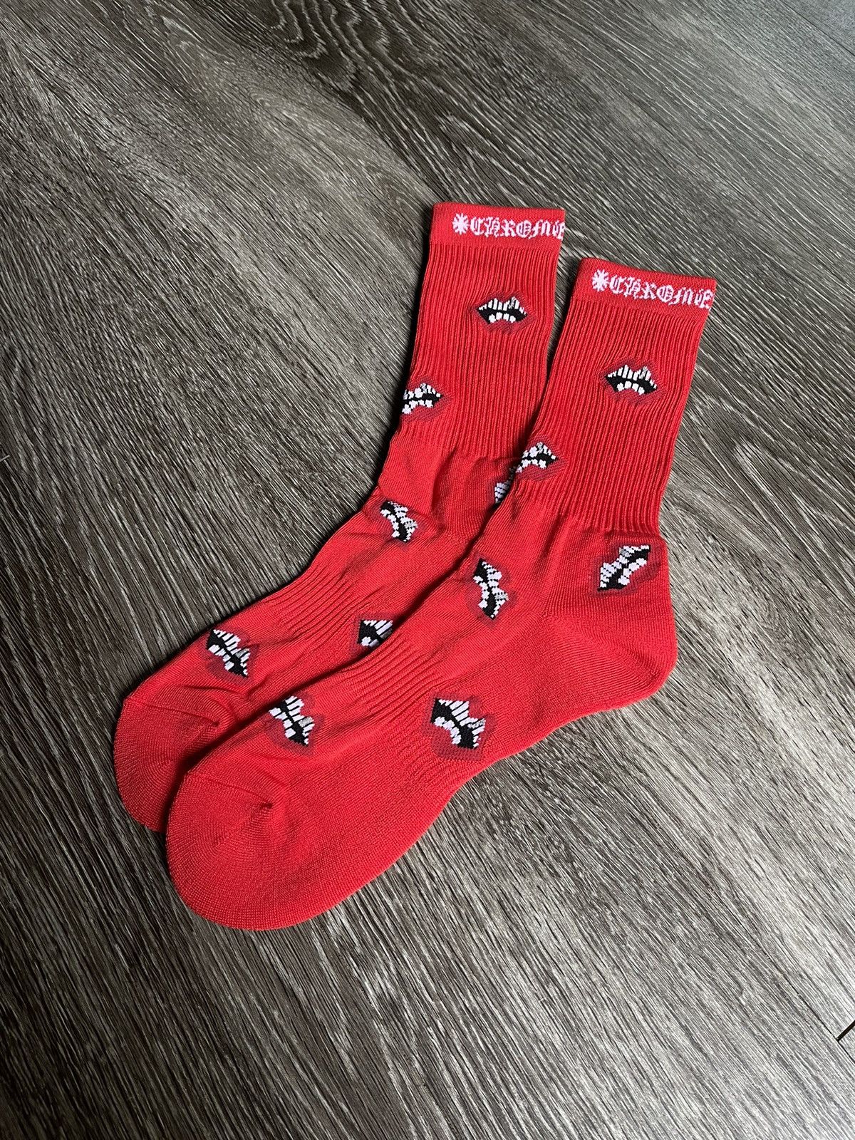 image of Chrome Hearts Matty Boy Red Chomper Socks, Men's