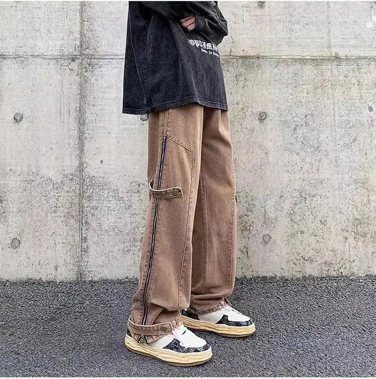 Japanese Brand Straight Split Side Zipper Jeans Size US 32 / EU 48 - 2 Thumbnail