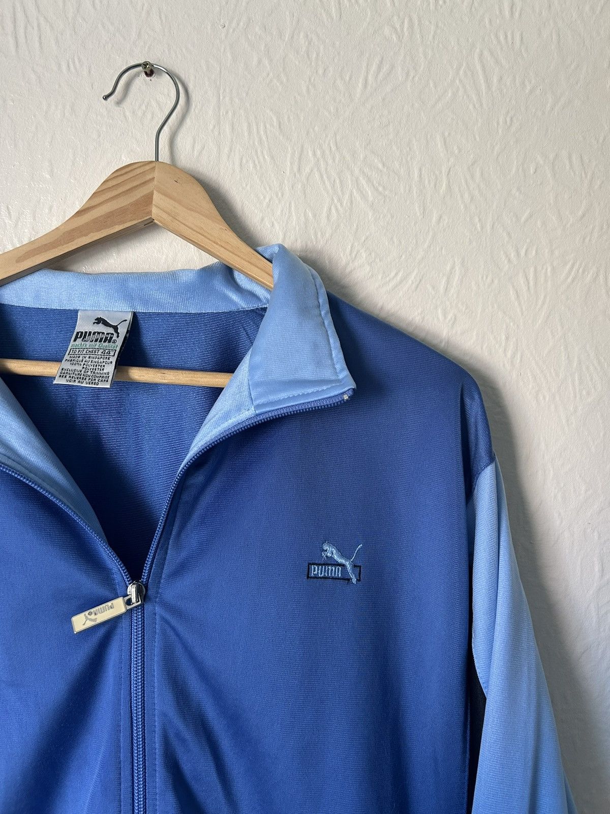 Puma Vintage 1990s Puma Baby Blue Track Jacket Size US S / EU 44-46 / 1 - 3 Thumbnail