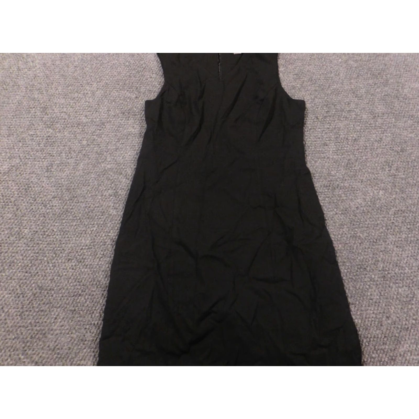 Gap Gap Womens Dress A-Line 8 Long Black Zip Crew Neck Sleeveless Dolman Sleeve Rayon Polyester Stretch Lined Ruffle Solid Vintage No Size M / US 6-8 / IT 42-44 - 2 Thumbnail