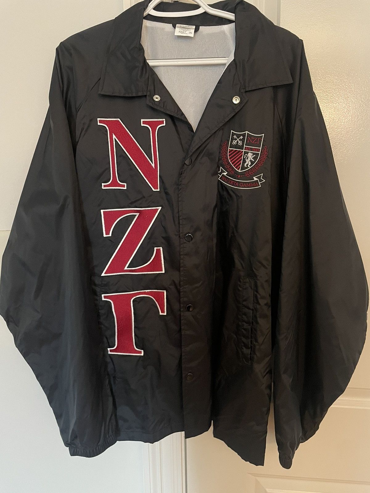 image of Augusta Sports Wear Nu Zeta Gamma Greek Letter Line Jacket Black - 2Xl, Men's