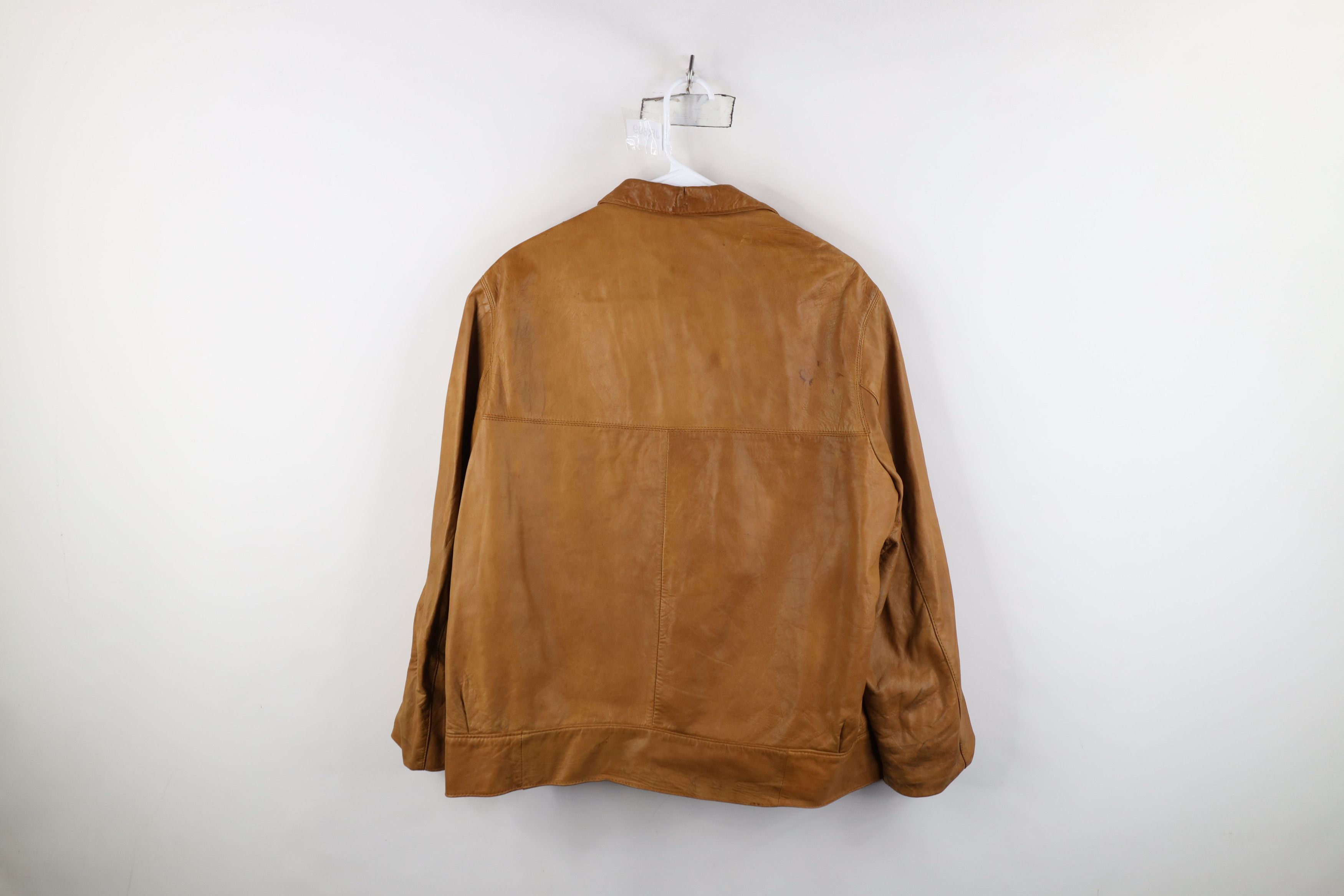 Vintage Vintage 60s 70s Streetwear Soft Leather Camp Collar Jacket Size US XXL / EU 58 / 5 - 14 Thumbnail