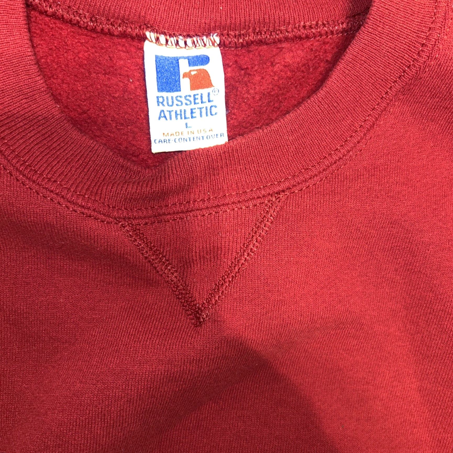 Russell Athletic VINTAGE Russell Athletic Sweatshirt Men L Red Crewneck 90s Logo United States Classic Pullover Cotton Polyester Fleece Blk? Size US L / EU 52-54 / 3 - 4 Thumbnail