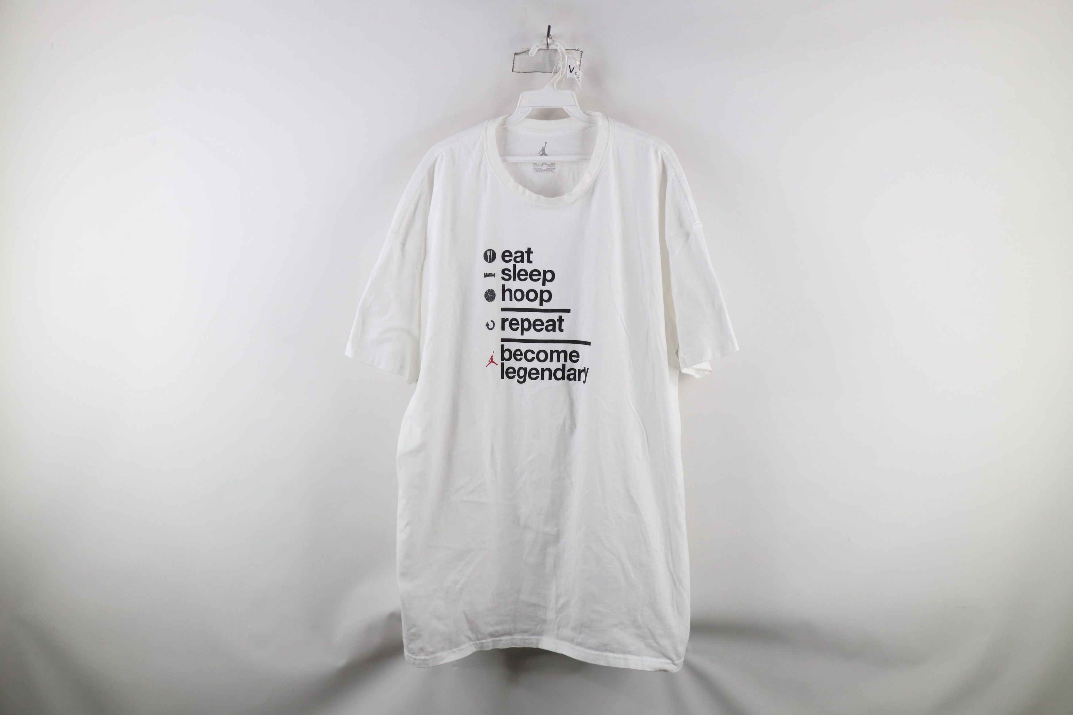 Nike × Vintage Nike Air Jordan Sleep Hoop Repeat Legendary T-Shirt White Size US XXL / EU 58 / 5 - 1 Thumbnail
