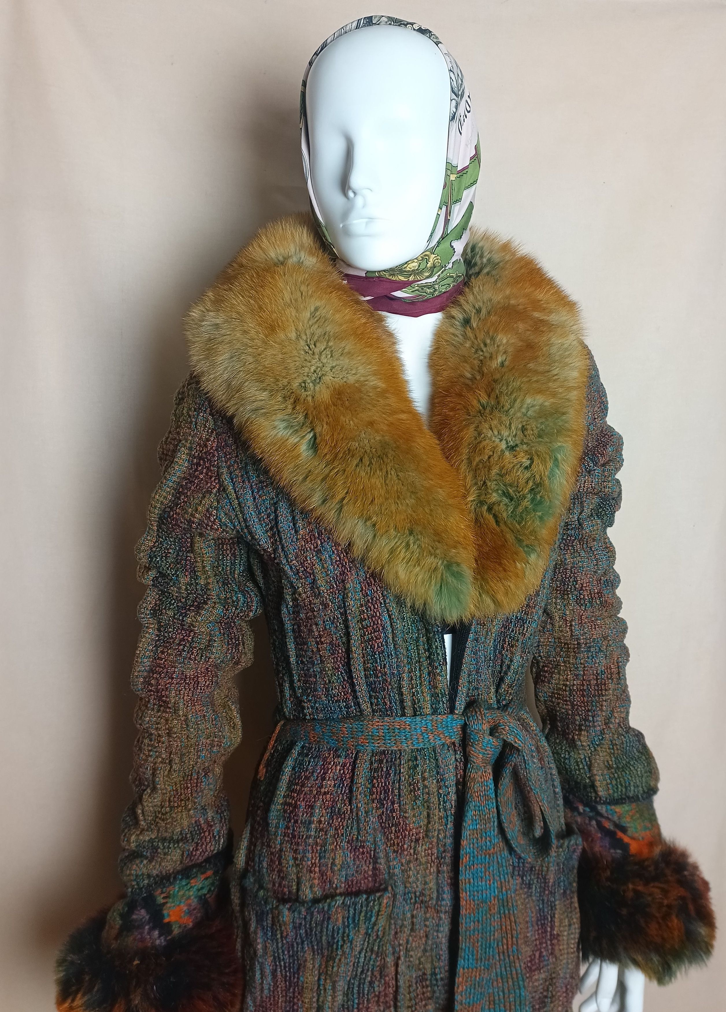 Roberto Cavalli Roberto Cavalli Rare Vintage Knit Coat Cardigan Fox Fur Sz S Size S / US 4 / IT 40 - 2 Thumbnail