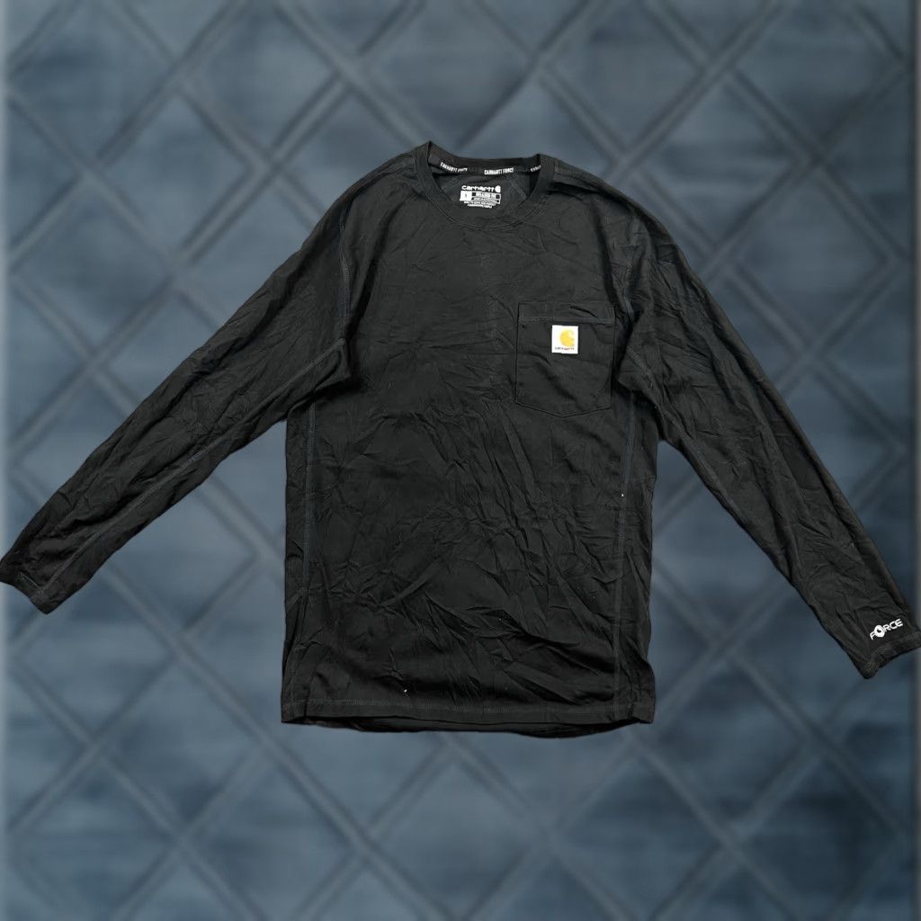 Carhartt Carhartt Mens Black Long Sleeve T-Shirt Pocket Performance Workwear Size S Size US S / EU 44-46 / 1 - 1 Thumbnail