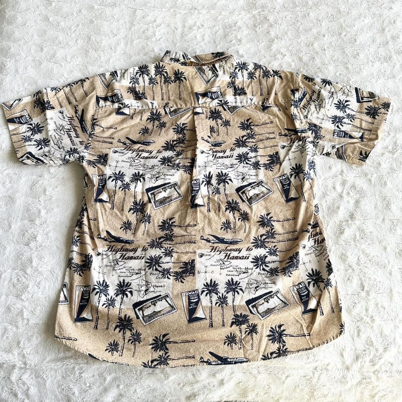 Other Vintage Hawaiian Shirt Mens XL Beige Palm Tree Map Aloha AOP Size US XL / EU 56 / 4 - 3 Thumbnail
