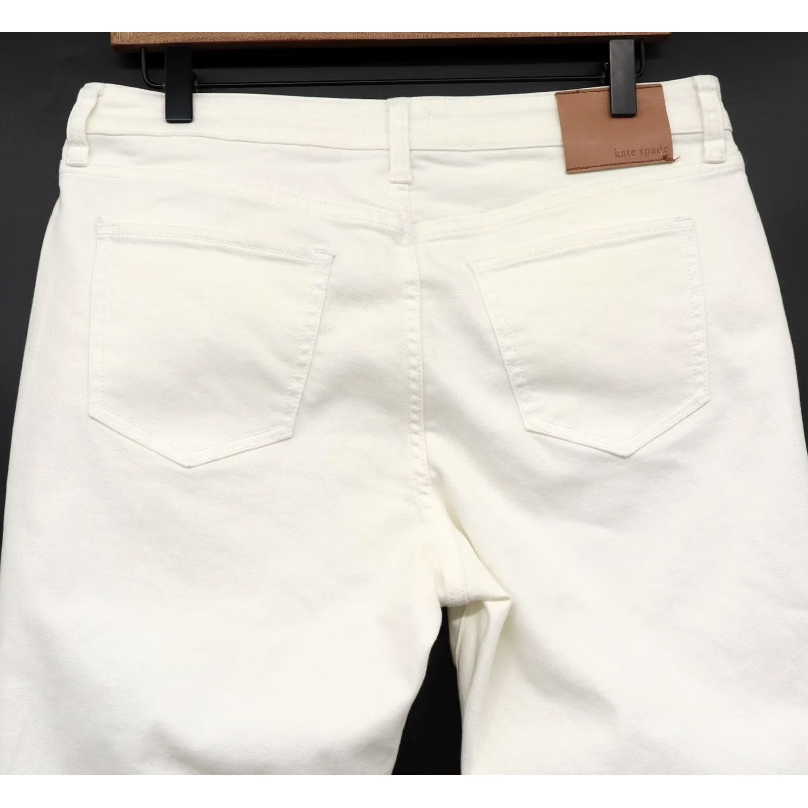Denime Kate Spade Women's Jeans Straight White 30 Regular 26 Inseam Cotton Elastane 5-Pocket Denim Pants Vintage No Size 30" / US 8 / IT 44 - 4 Thumbnail