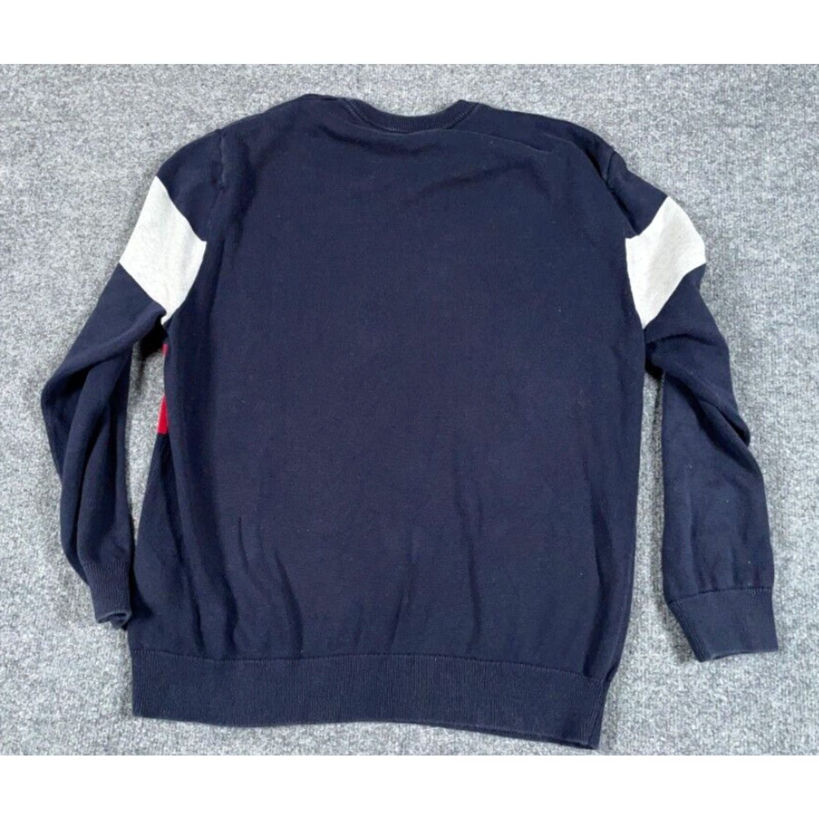Nautica VINTAGE Y2K Style Sweater Adult XL Blue Gray Red Striped Lightweight Cotton Knit Size US XL / EU 56 / 4 - 2 Thumbnail