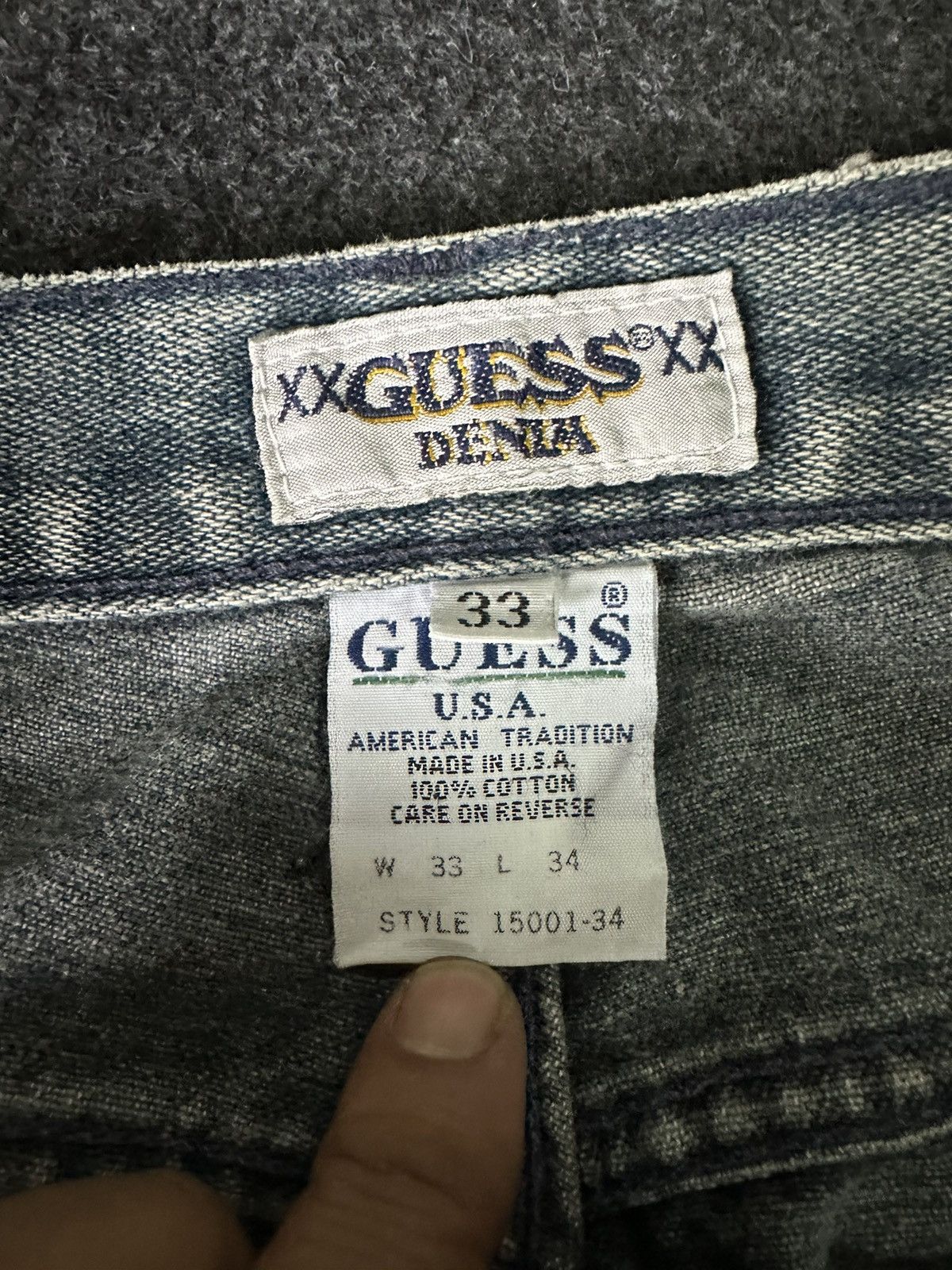 Guess × Vintage Vintage Guess Denia Usa Distressed Denim D227 Size US 33 - 13 Thumbnail