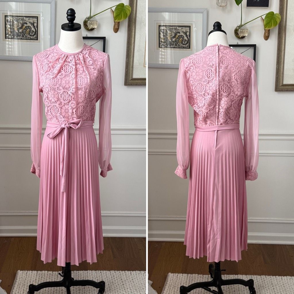 Vintage Vintage 70s Mister Jay Pink 2pc Dress and Vest S M Size M / US 6-8 / IT 42-44 - 3 Thumbnail