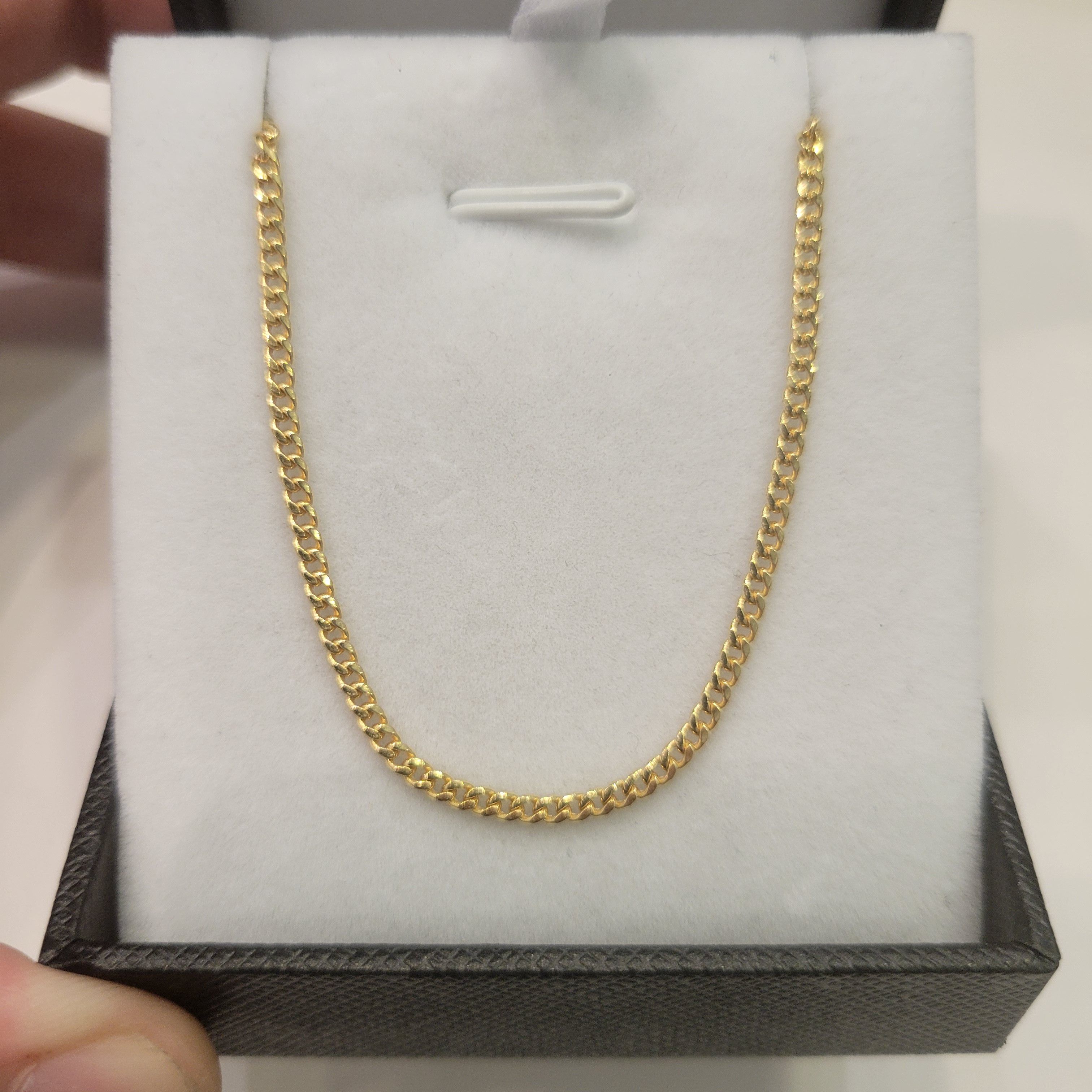 image of Gold Chain 10Kt 10K Gold - 22" Cuban Chain 2.2Mm Semi-Hollow, Men's
