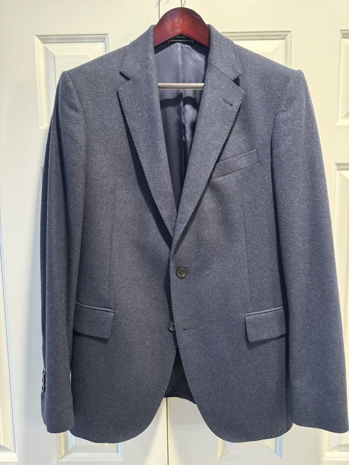 Gant GANT Slim Fit Herringbone Wool Blend Navy Blazer Size 40R - 1 Thumbnail