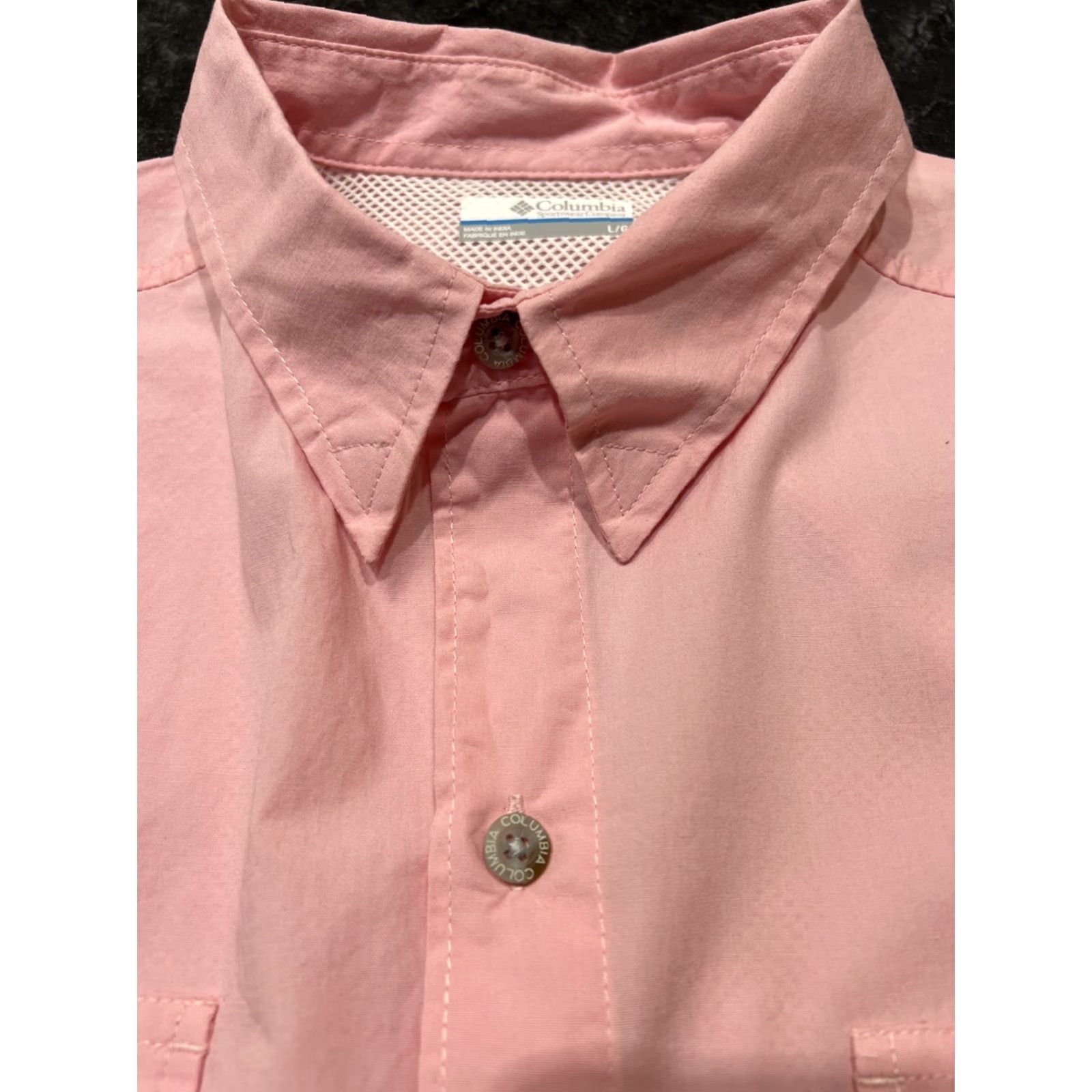 Pinko Columbia PFG Outdoor Fishing Shirt Mens L Pink Short Sleeve Button-Up Omni-Shade Lightweight Size US L / EU 52-54 / 3 - 6 Thumbnail