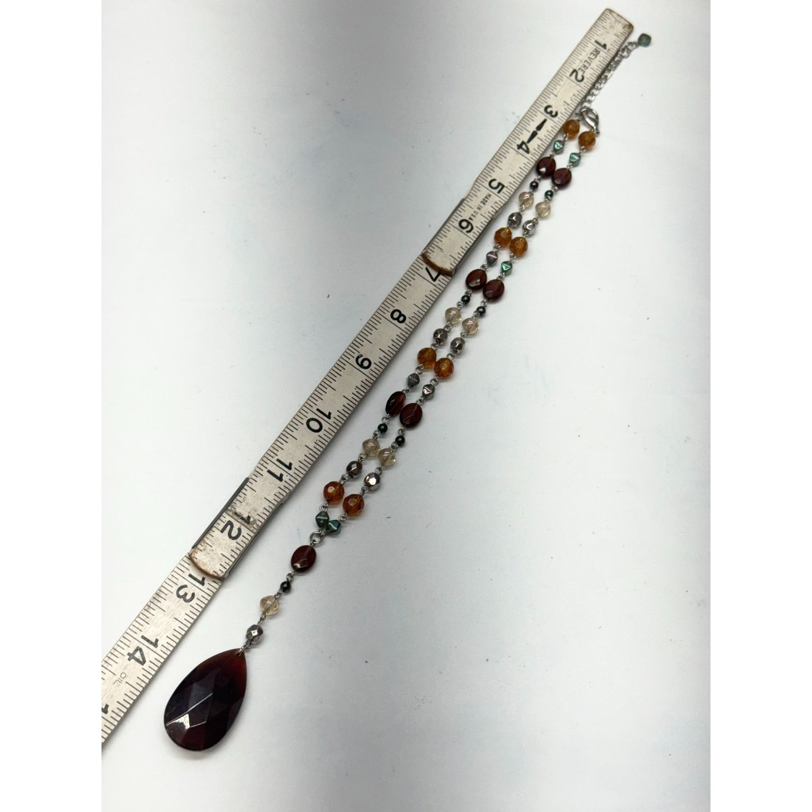 Vintage Vintage acrylic crystal chain beaded pendant necklace Size ONE SIZE - 5 Thumbnail