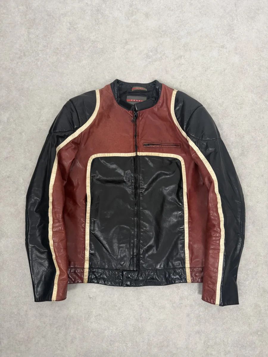 Prada AW2007 Prada Black & Red Biker Racer Leather Jacket Size US M / EU 48-50 / 2 - 4 Thumbnail
