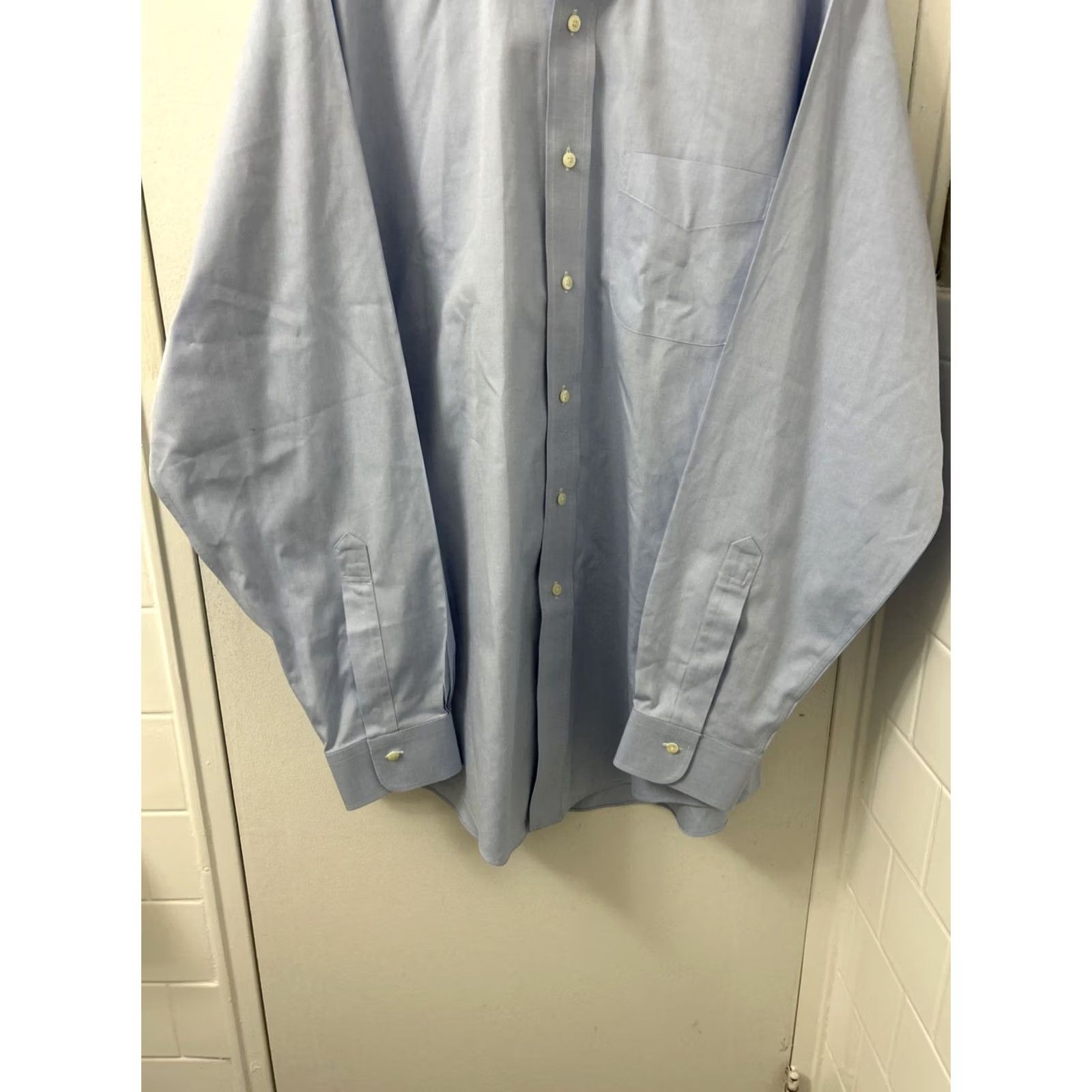 Brooks Brothers Brooks Brothers Original Polo Shirt Mens 17 Blue Slim Fit Non-Iron L/S Dress Shirt Button Up Capo? Size US XL / EU 56 / 4 - 3 Thumbnail