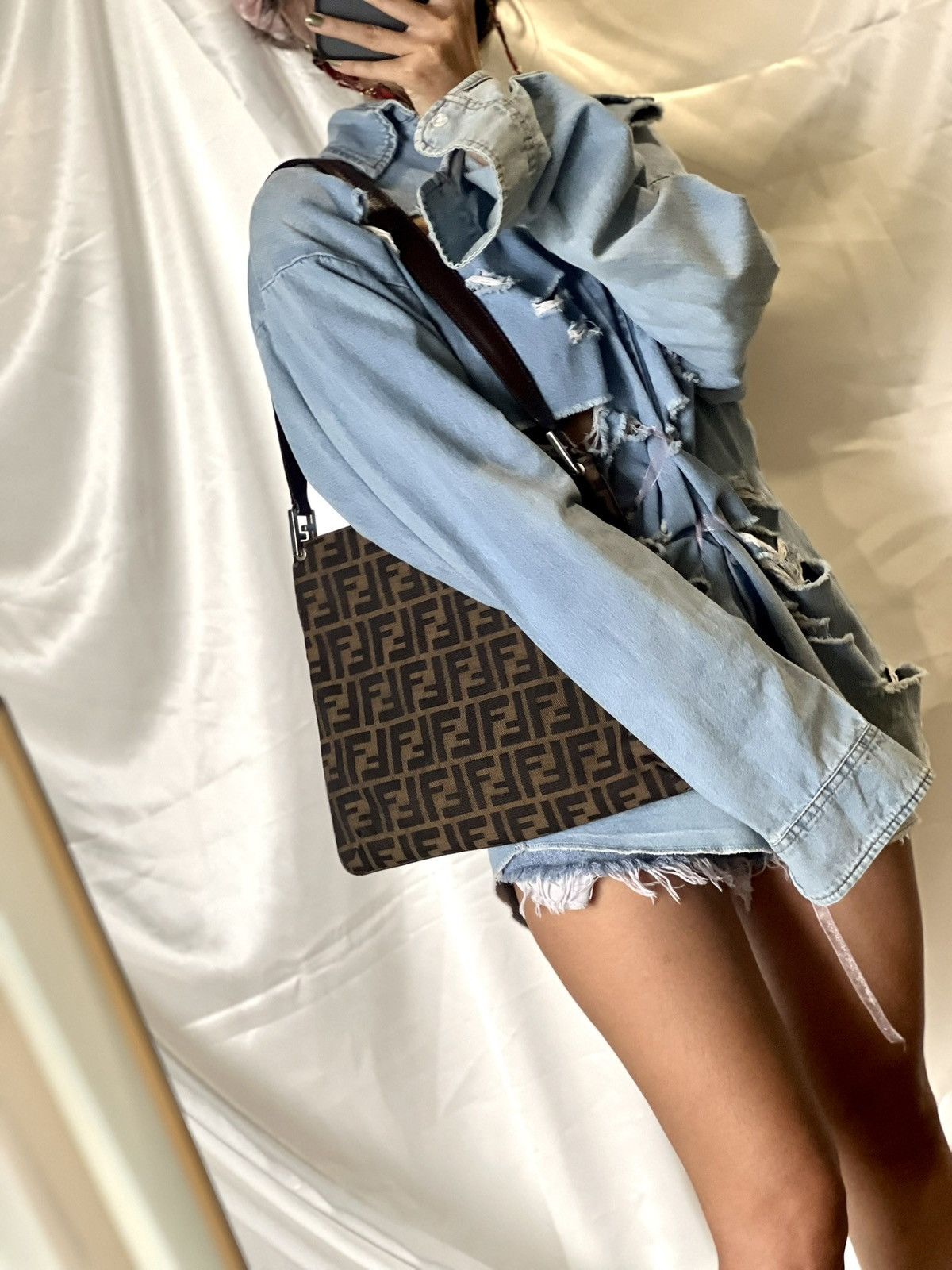 Fendi Fendi Zucca Canvas Flat Shoulder Bag Size ONE SIZE - 18 Thumbnail
