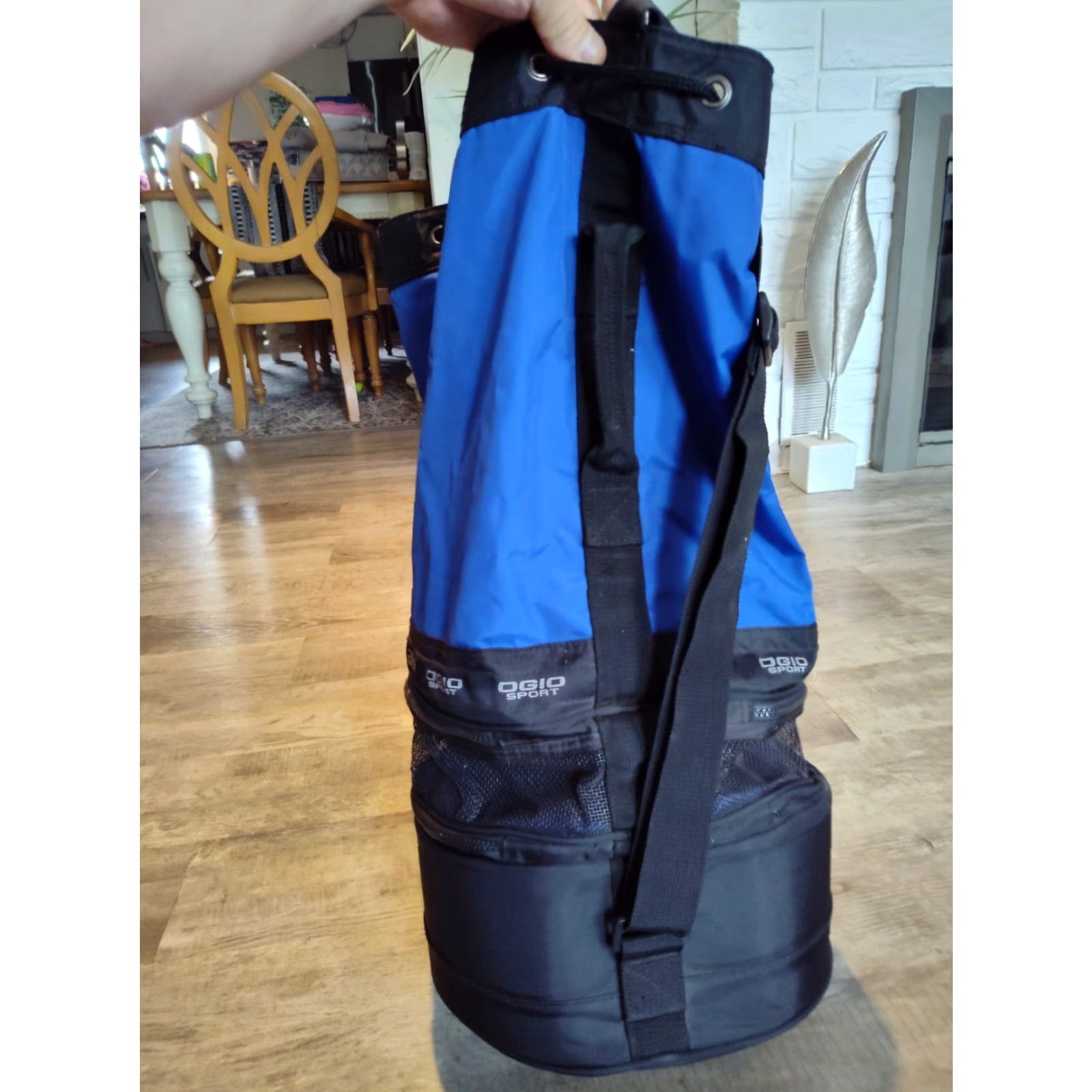 Vintage VINTAGE OGIO Duffle Bag 3 In 1 Blue Nylon 24" Tall Fish Pattern Sports Gear 1990s Mens Bag Size ONE SIZE - 4 Thumbnail