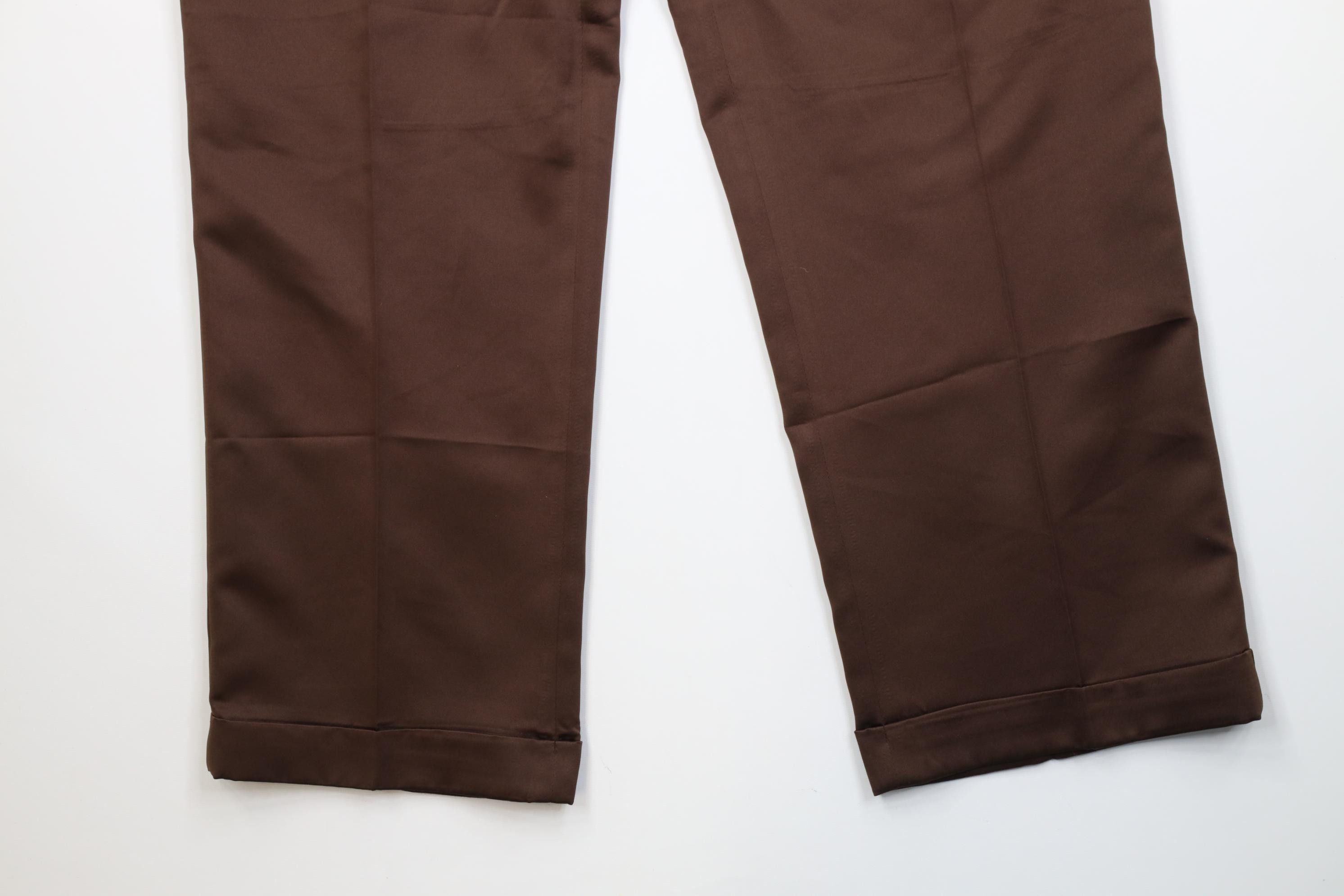 Vintage Vintage 90s Streetwear Cuffed Wide Leg Chino Pants Brown Size US 38 / EU 54 - 4 Thumbnail