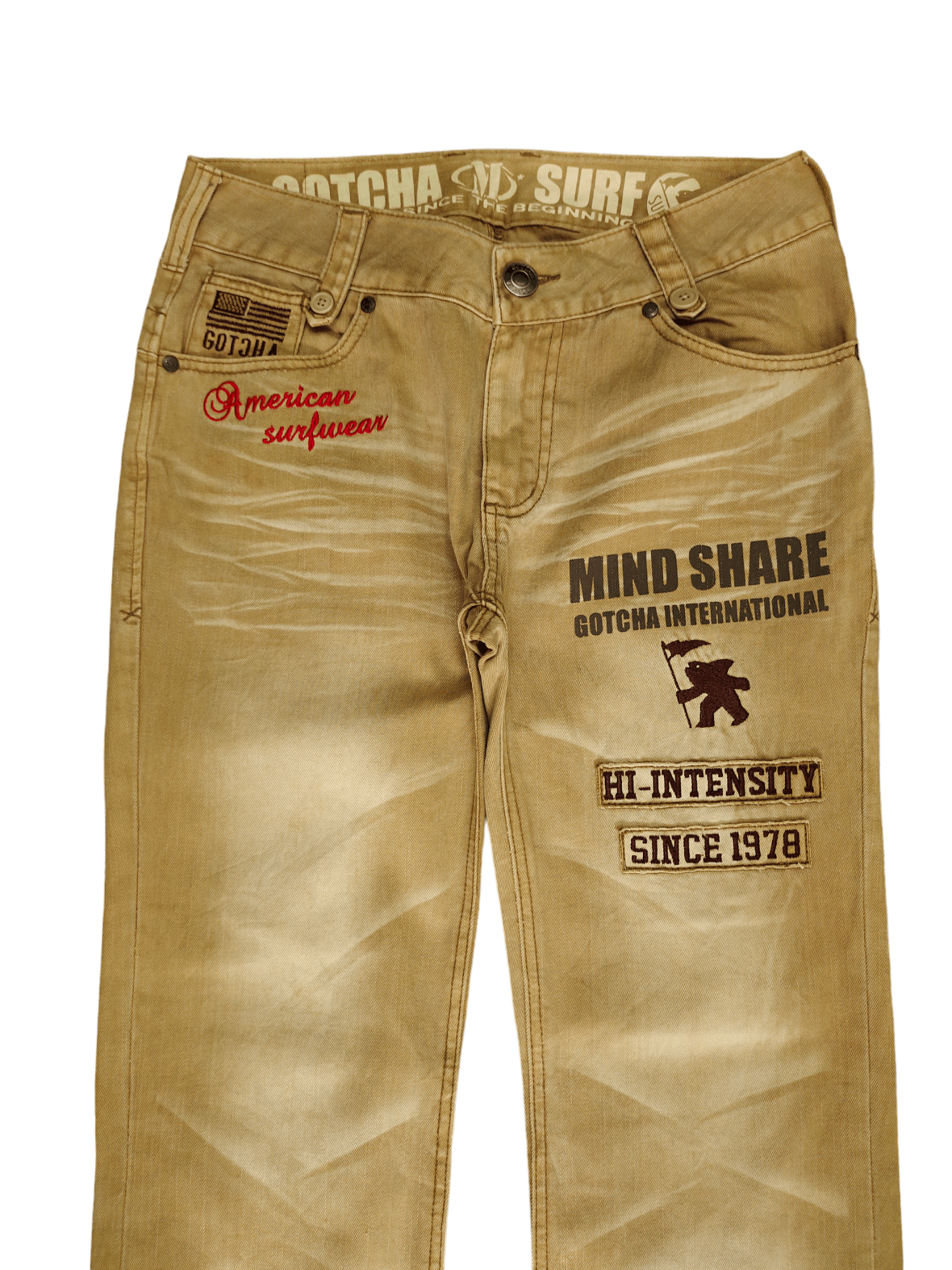 Hysteric Glamour Gotcha Patches Distress Faded Denim Pants Size US 32 / EU 48 - 2 Thumbnail