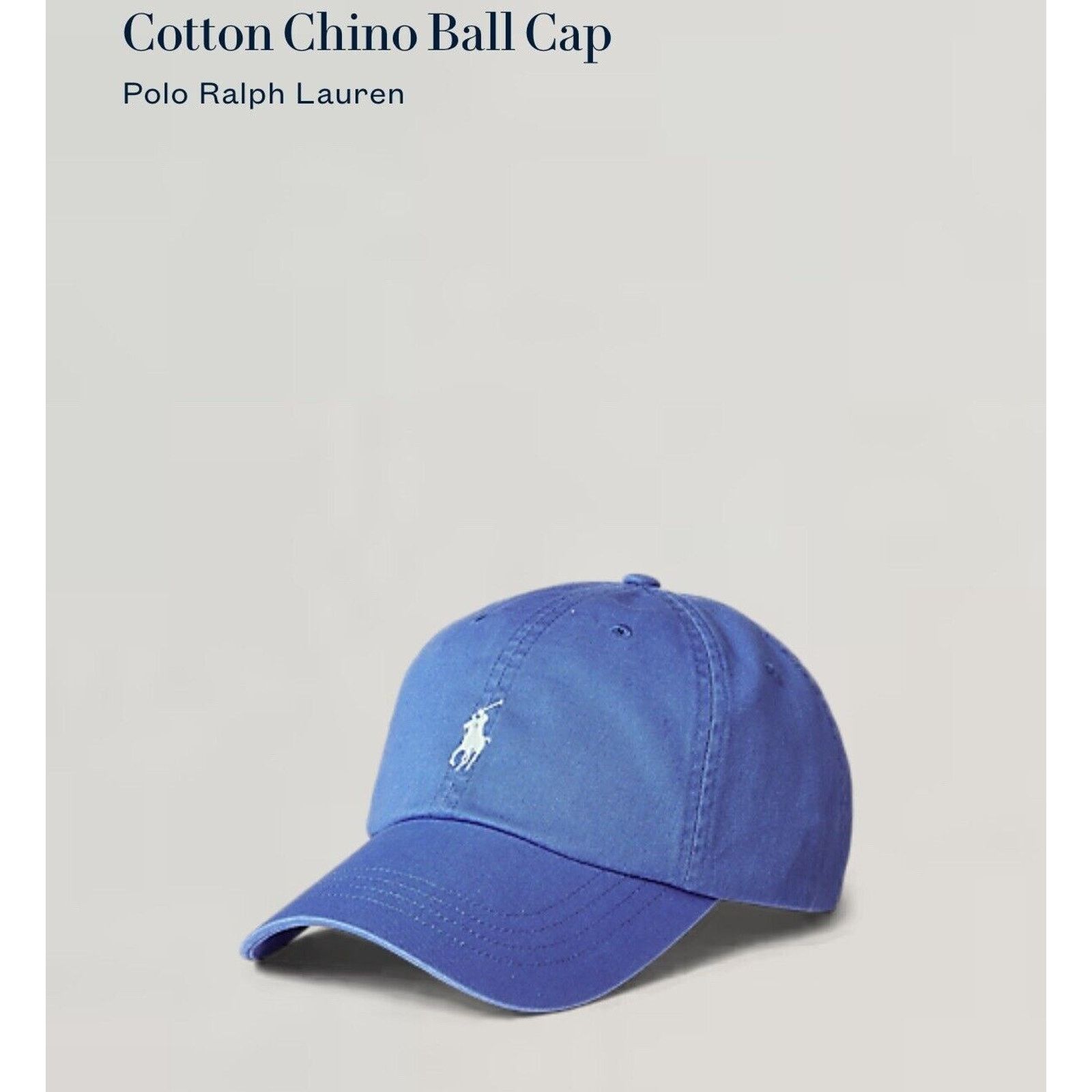 Polo Ralph Lauren New POLO RALPH LAUREN Unisex Cotton Chino Ball Cap Hat Blue Size ONE SIZE - 1 Thumbnail