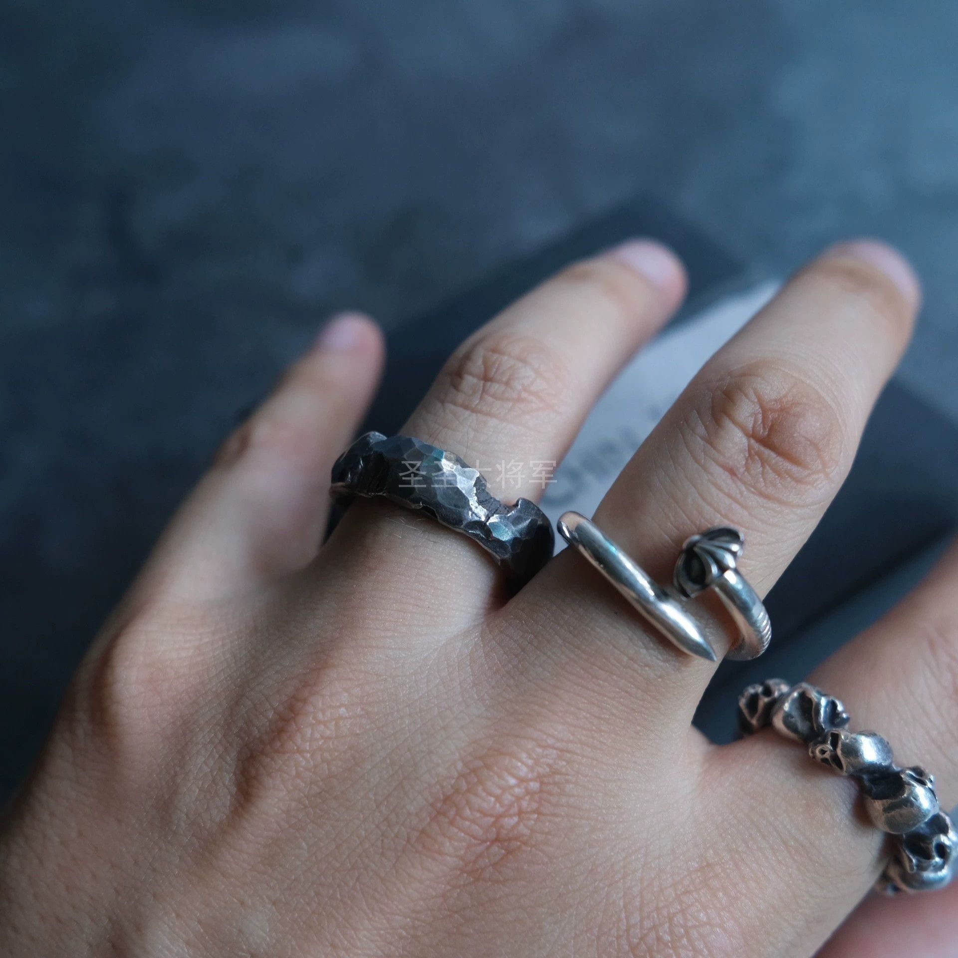 Chin Teo Textured Silver Ring Size ONE SIZE - 5 Thumbnail