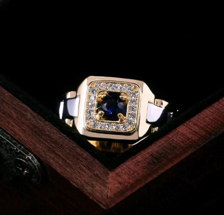 Other 18k Yellow Gold-Plated Ring for Men Cubic Zirconia Size 9 Size ONE SIZE - 4 Thumbnail