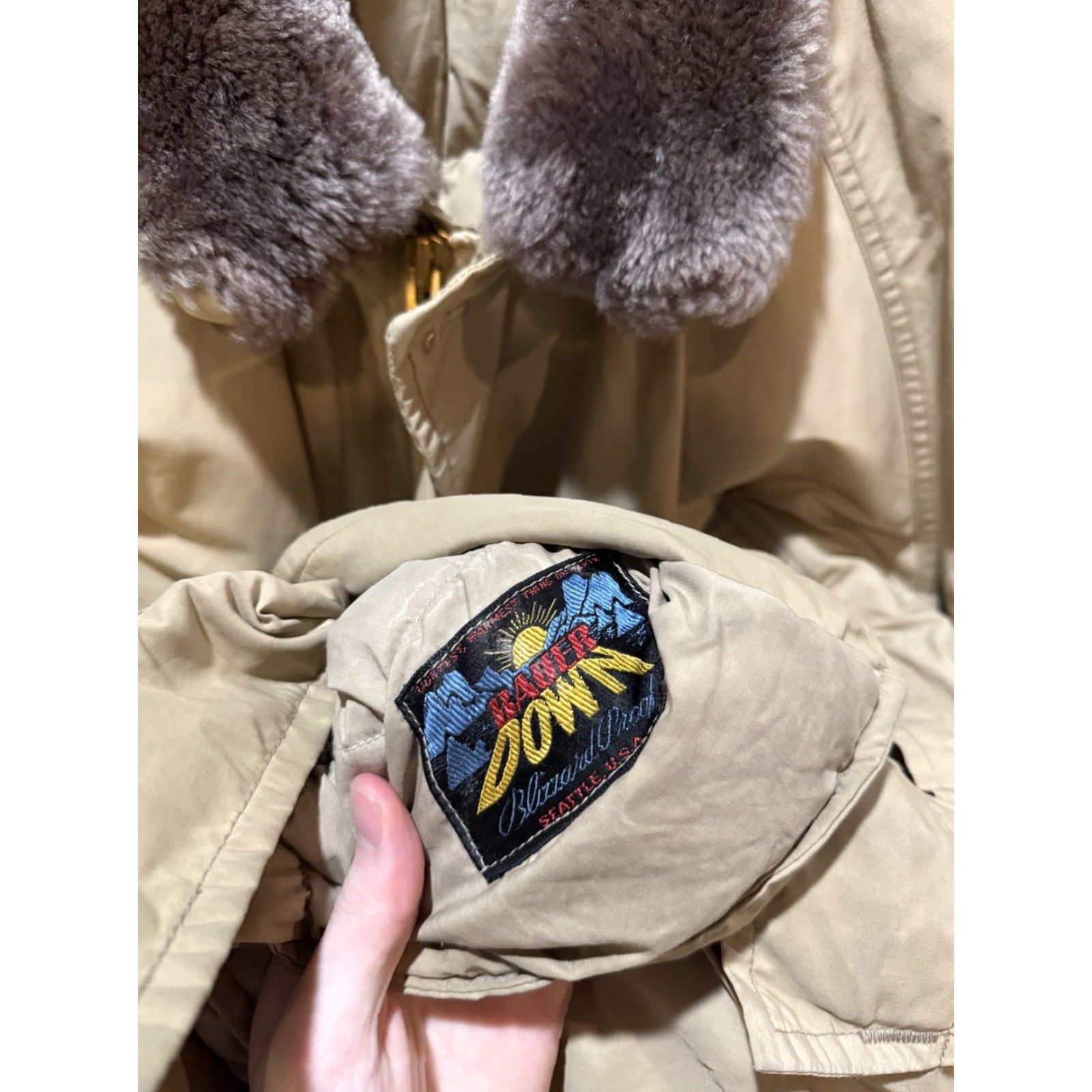 Vintage VINTAGE Bauer Down Goose Filled Puffer Blizzard Jacket Large Mens Kahki Nylon Size US L / EU 52-54 / 3 - 2 Thumbnail