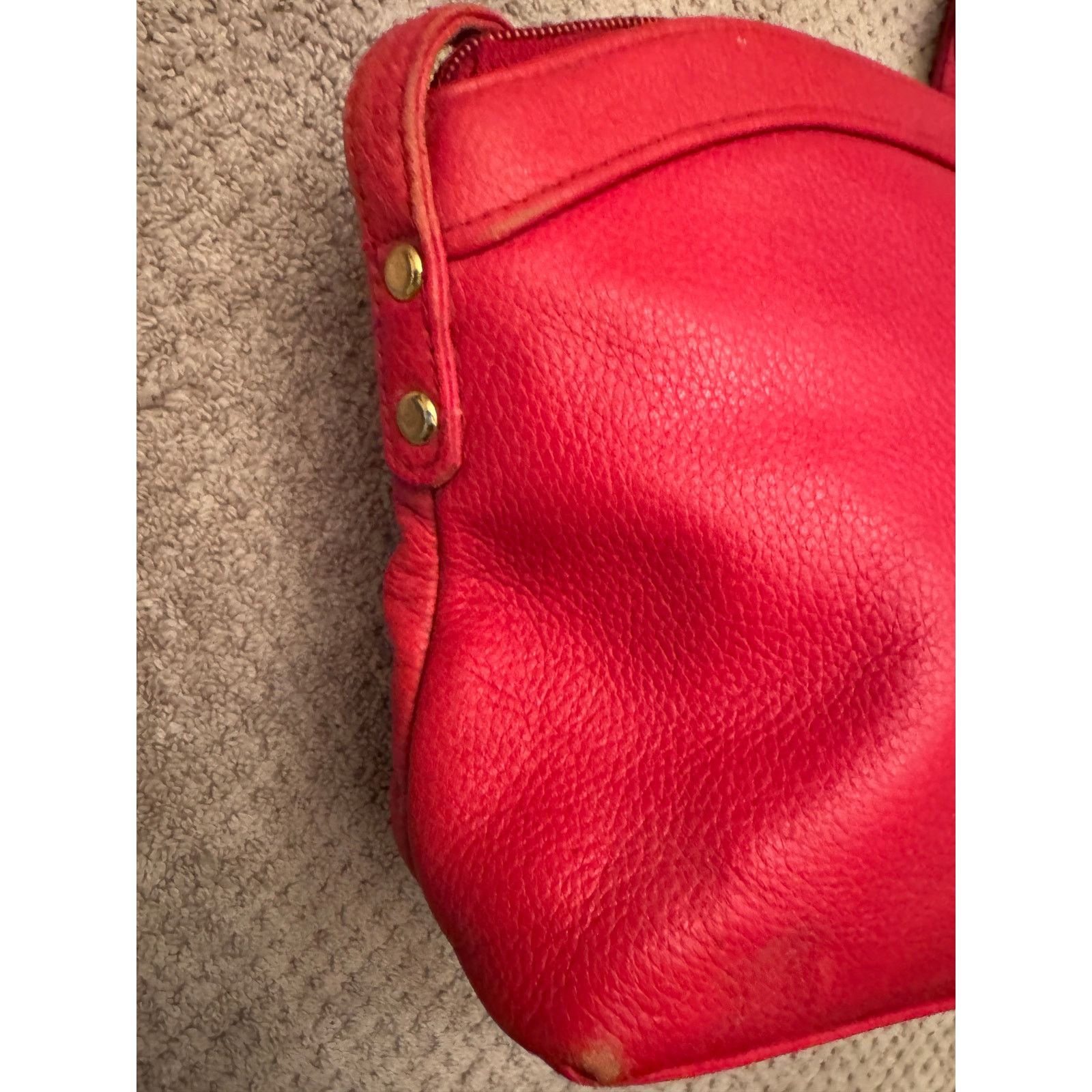 Liz Claiborne Vintage Liz Claiborne Crossbody Red Pebble Leather Handbag Size ONE SIZE - 2 Thumbnail
