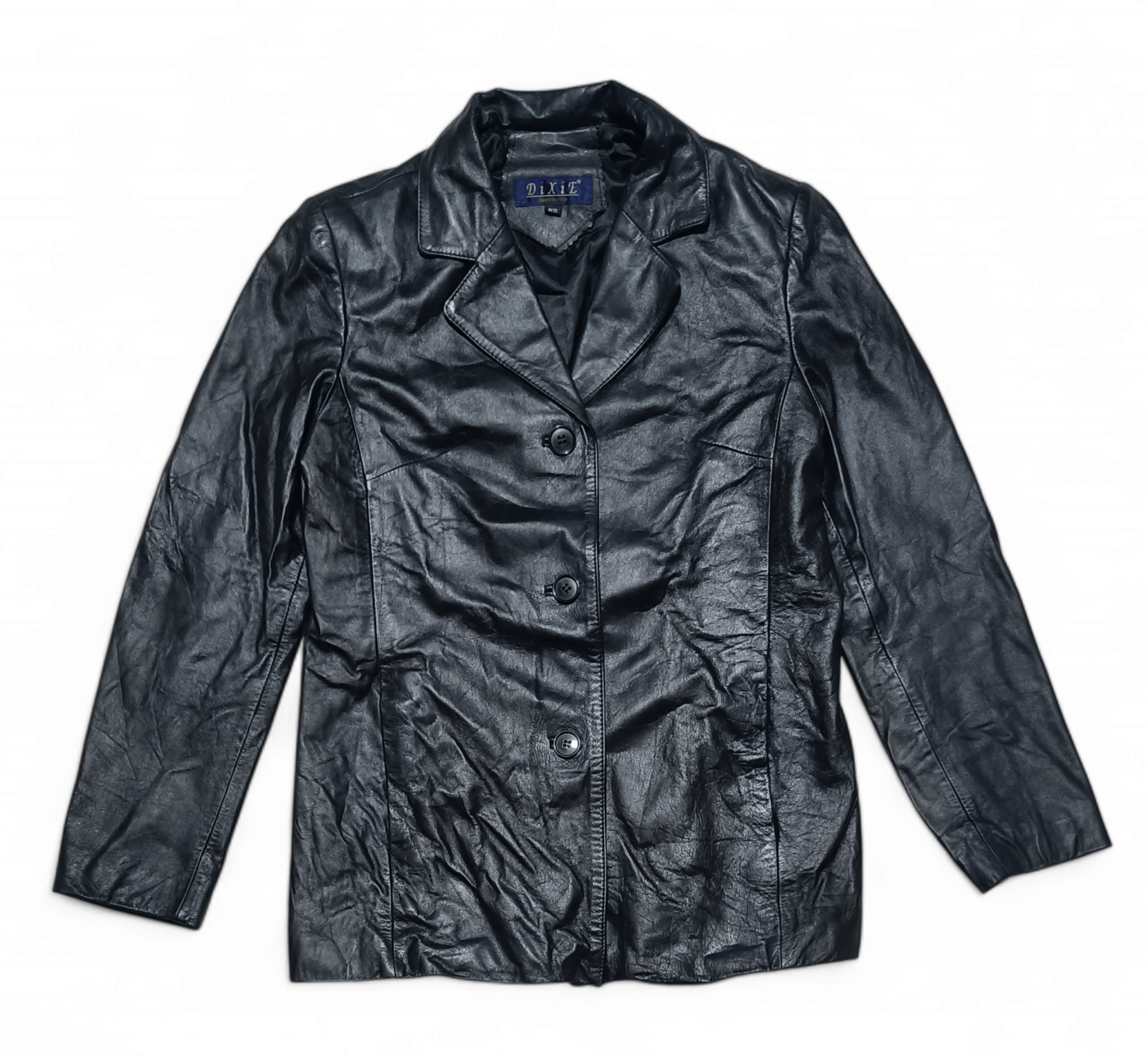 Vintage Vintage Y2K DIXIE Women's Sheepskin Black Leather Jacket Size S / US 4 / IT 40 - 2 Thumbnail