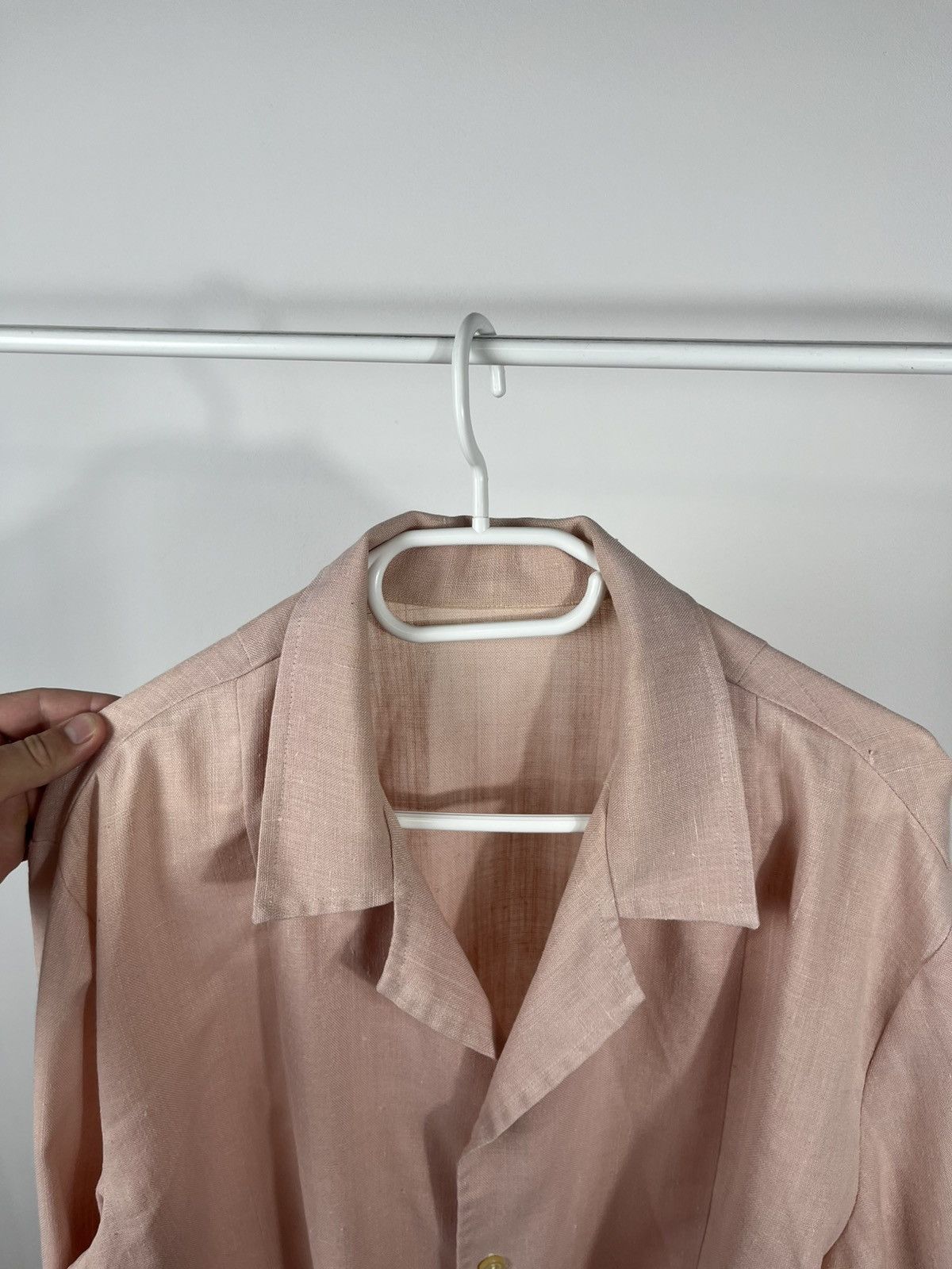 Vintage Vintage Pink Linen Folk Style Shirt with Embroidered Pockets Size US XL / EU 56 / 4 - 8 Thumbnail