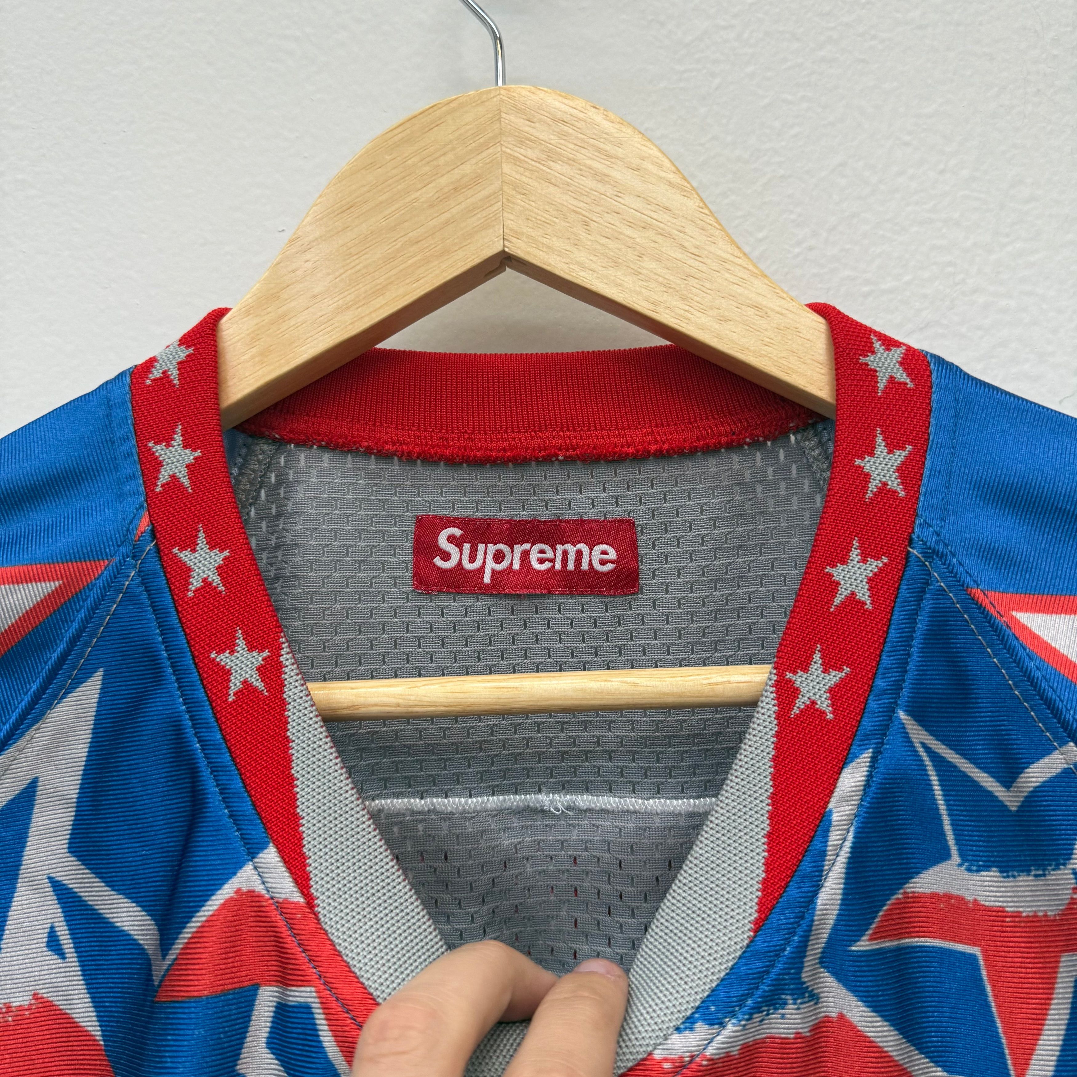 Supreme Supreme Stars Football Jersey Blue - Size L Size US L / EU 52-54 / 3 - 3 Thumbnail