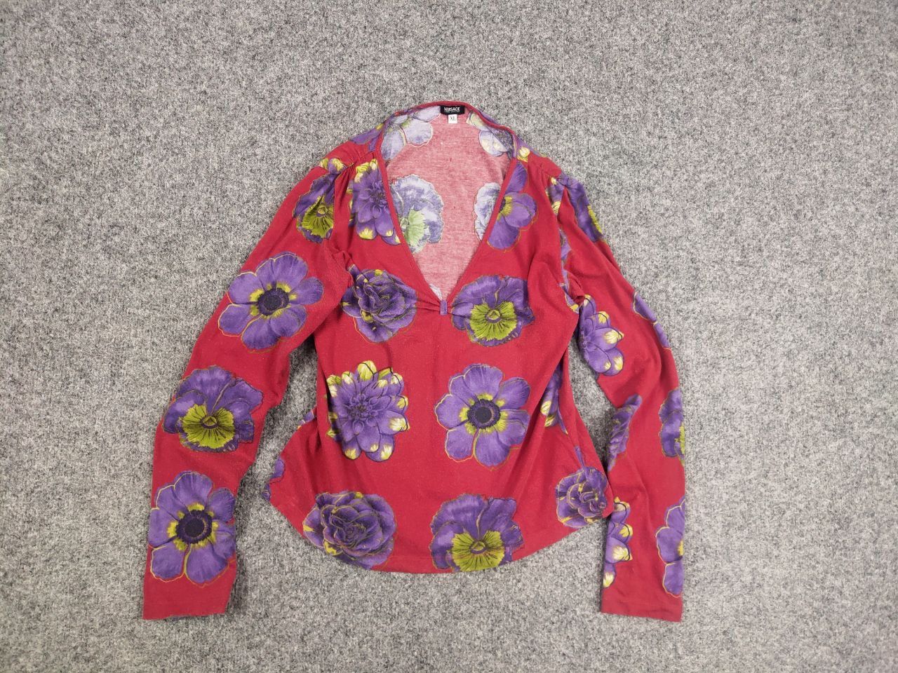 Versace Jeans Couture Vintage 90's Versace Couture cutout chek long sleeve shirt Size L / US 10 / IT 46 - 12 Thumbnail