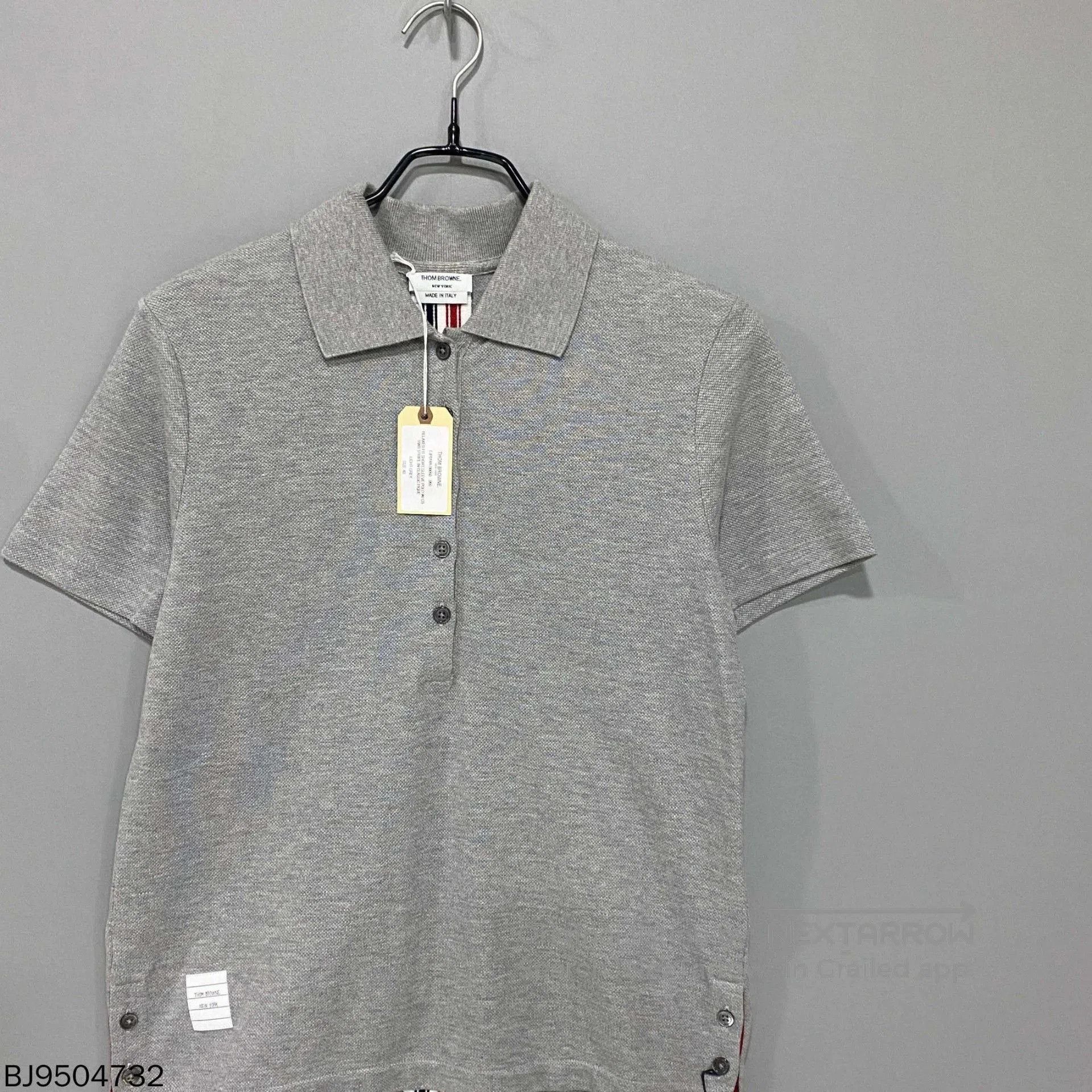 Thom Browne gray short sleeve polo by Thom Browne. Size US M / EU 48-50 / 2 - 2 Thumbnail