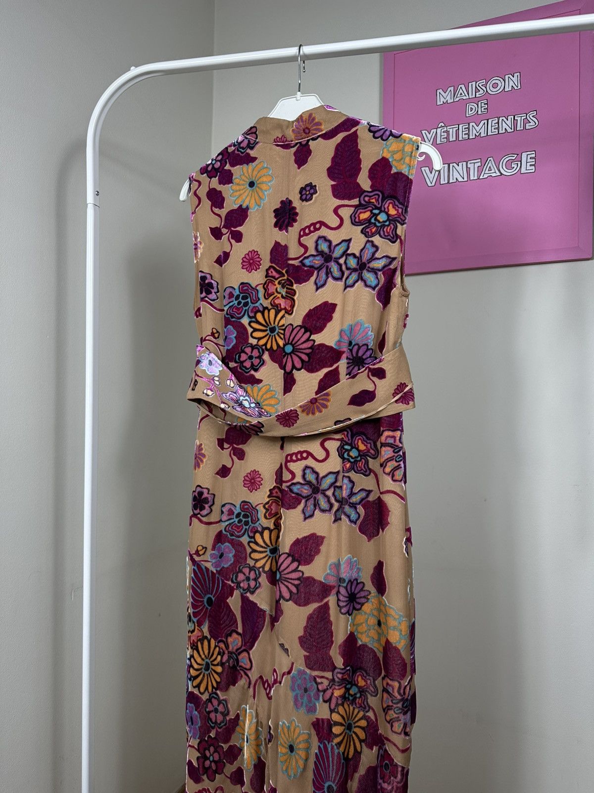 Marella Marella Vintage Midi Dress Beaded Embroidered Floral Kimono Size S / US 4 / IT 40 - 16 Thumbnail