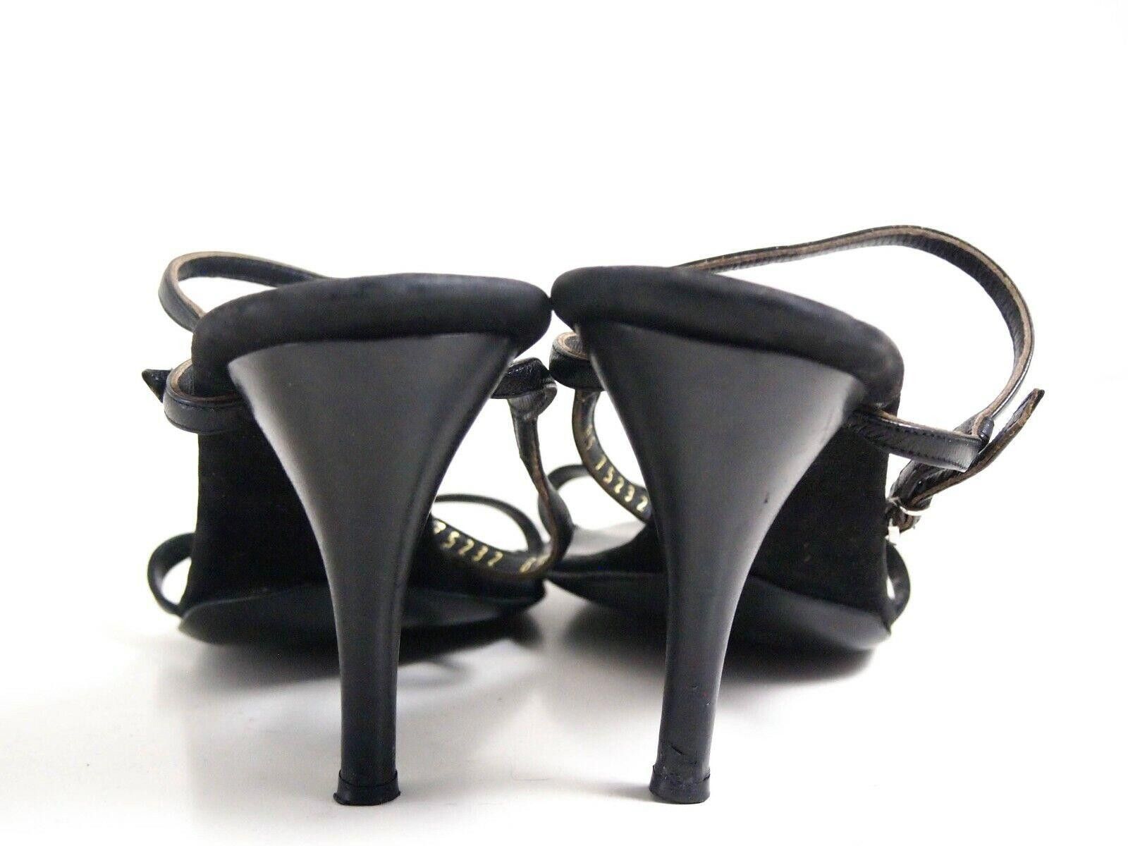 Salvatore Ferragamo Ferragamo Heels Strappy Sandals Black Leather US 10 EU 40.5 Size US 10 / IT 40 - 7 Thumbnail