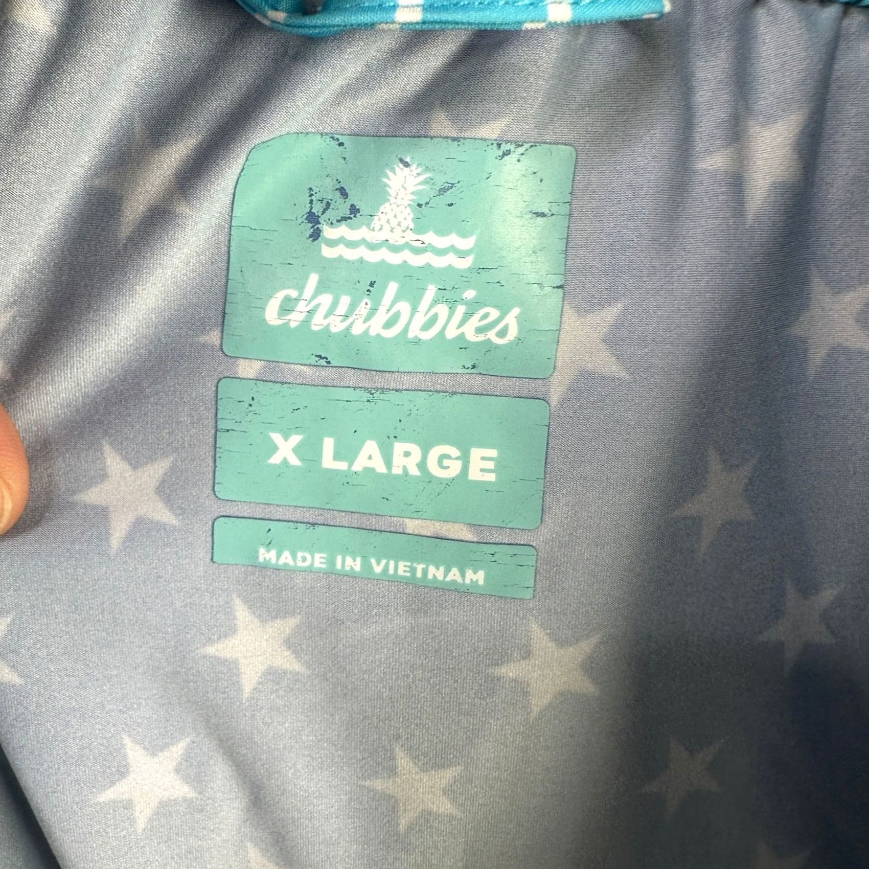 Chubbies Chubbies Mens Swim Trunks XL Blue Retro Stripes Drawstring Lined Board Shorts Size US 36 / EU 52 - 3 Thumbnail