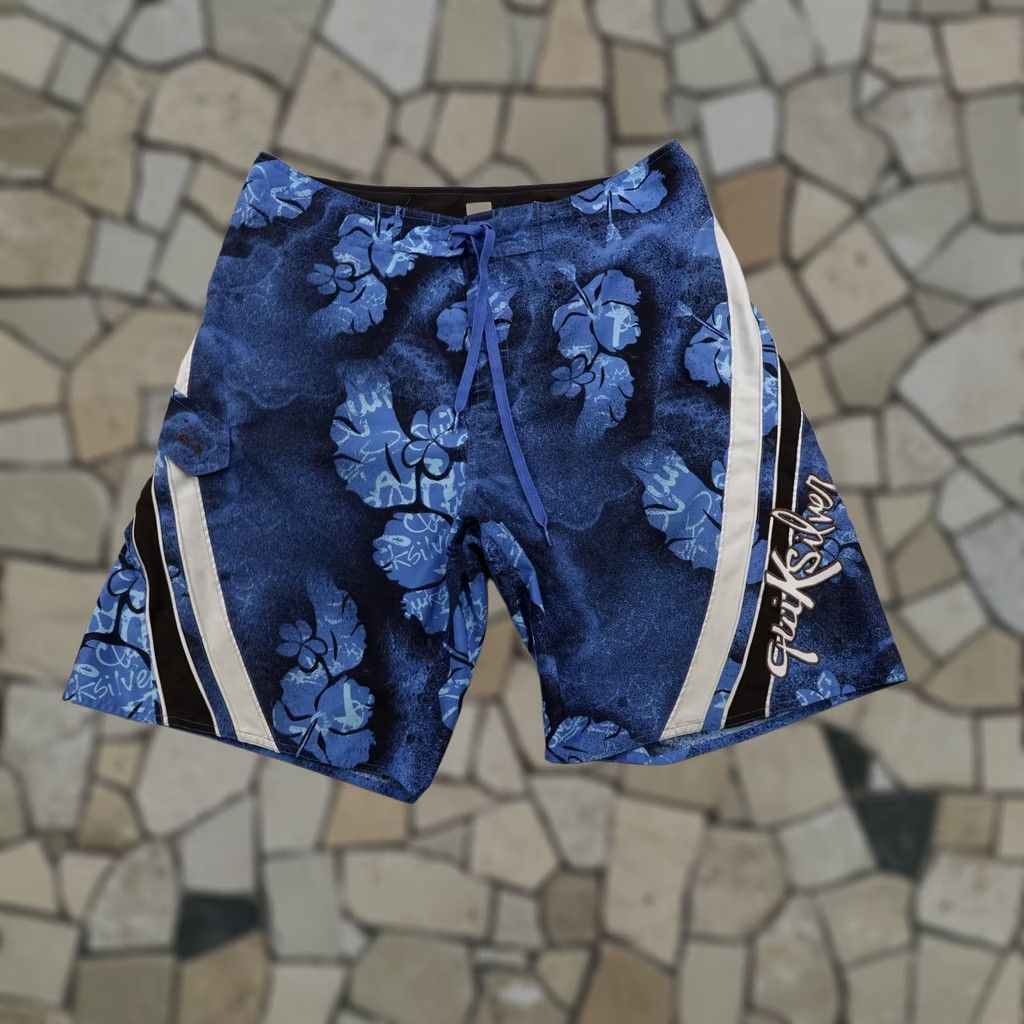 Quiksilver VINTAGE Quiksilver Board Shorts Mens 36 Blue Floral Swim Trunks Y2K Size US 36 / EU 52 - 1 Thumbnail
