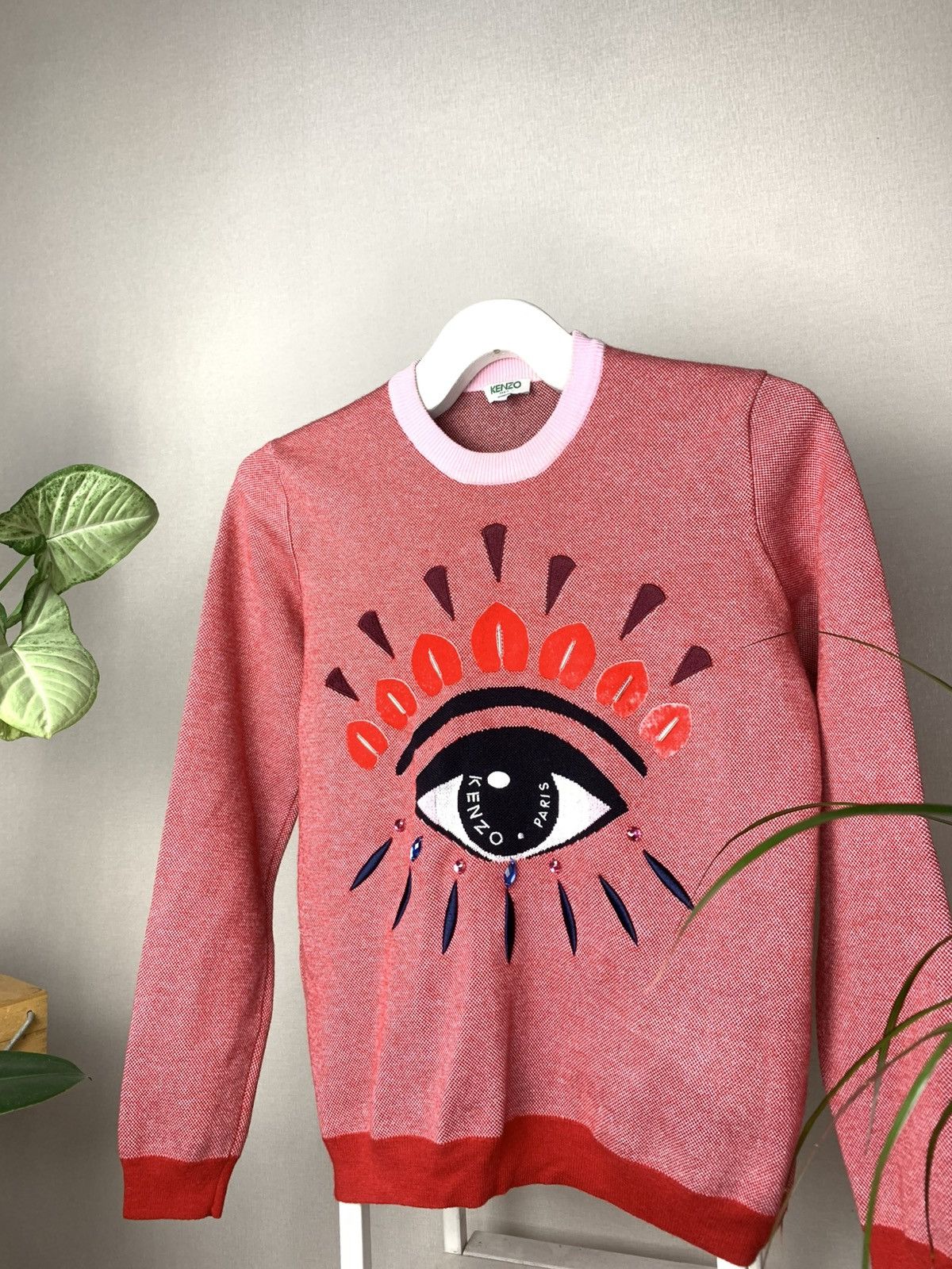 Hysteric Glamour × Japanese Brand × Kenzo Kenzo Pink and Red Eye Sweater Size US XS / EU 42 / 0 - 2 Thumbnail